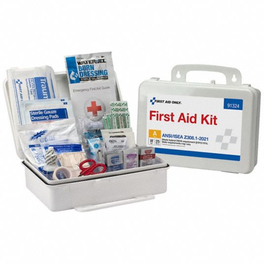 FIRST AID ONLY, 94 Components, ANSI/ISEA Z308.1-2021, First Aid Kit and ...