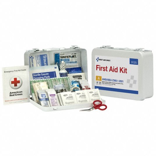 FIRST AID ONLY, 94 Components, ANSI/ISEA Z308.1-2021, First Aid Kit and ...