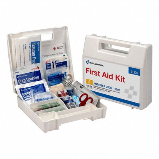 FIRST AID ONLY, 94 Components, ANSI/ISEA Z308.1-2021, First Aid Kit and ...