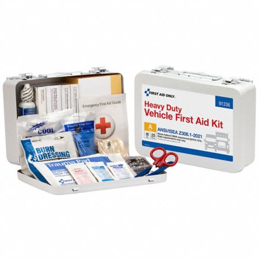 FIRST AID ONLY, 115 Components, ANSI/ISEA Z308.1-2021, First Aid Kit ...