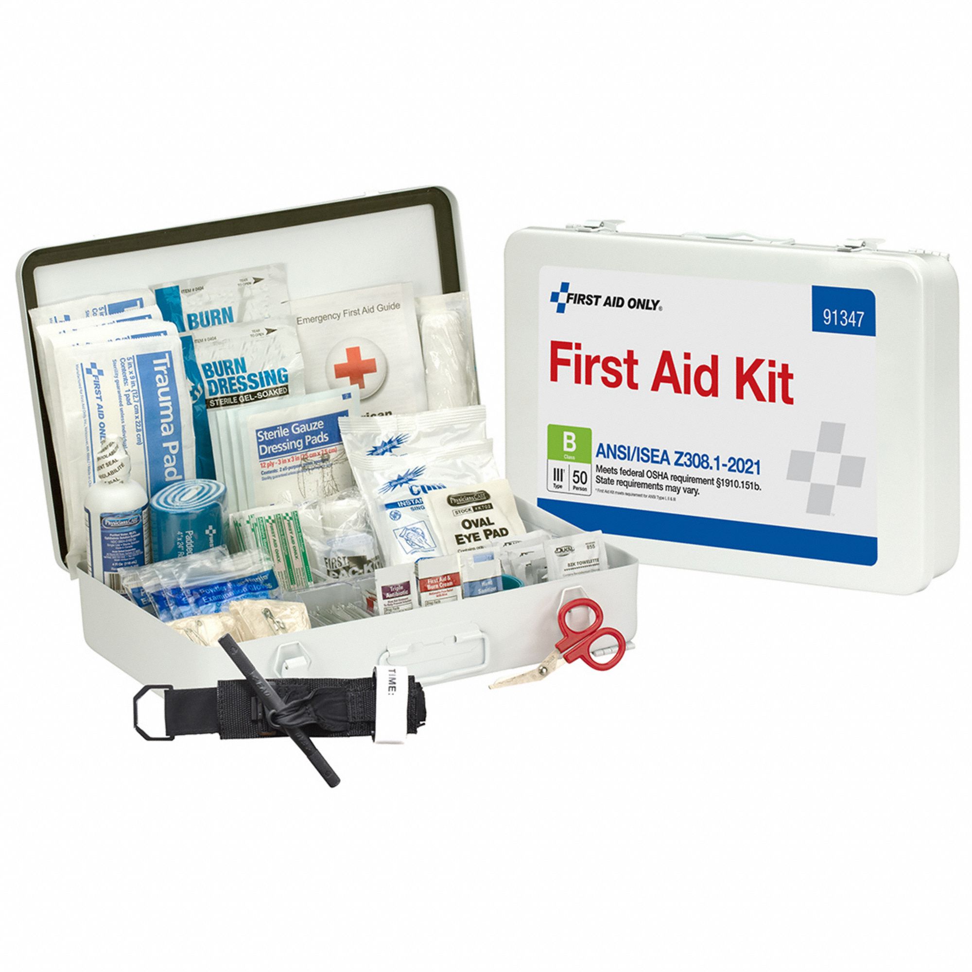 FIRST AID ONLY, 210 Components, ANSI/ISEA Z308.1-2021, First Aid Kit ...