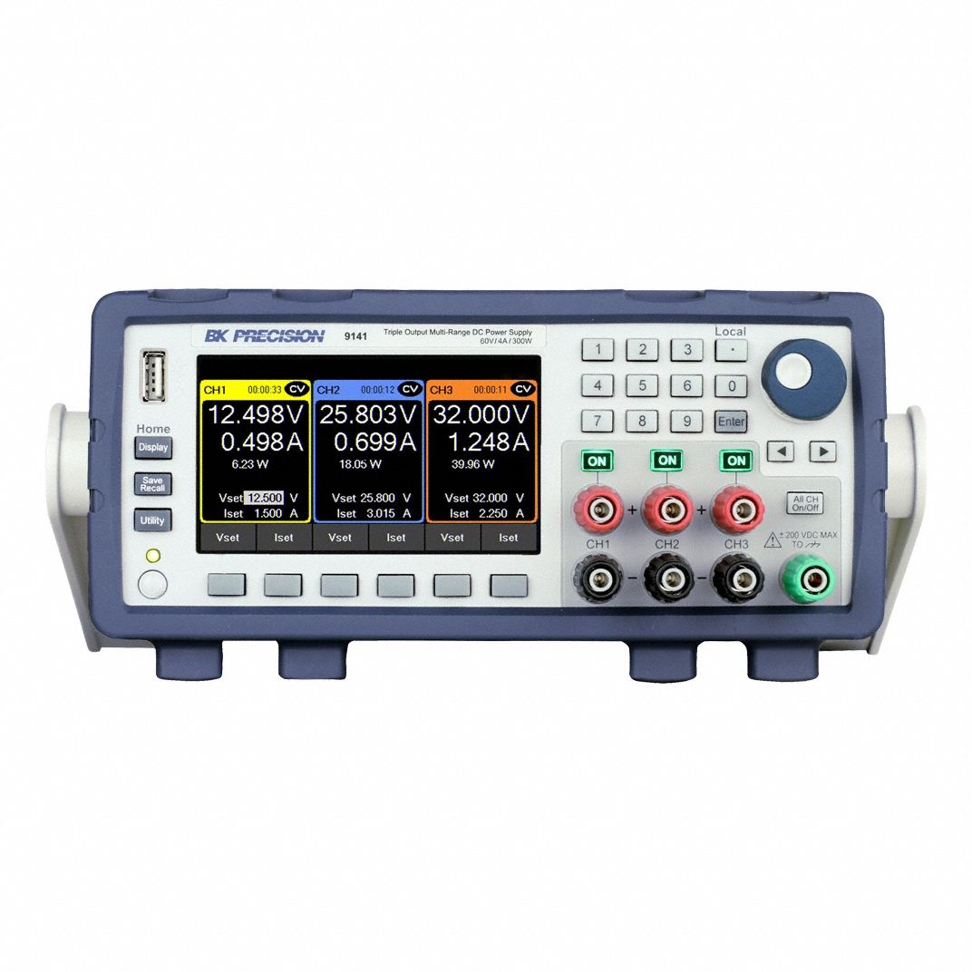 Triple Output DC Power Supply: 4 A Current Output 1 - Max, 4 A Current Output 2 - Max