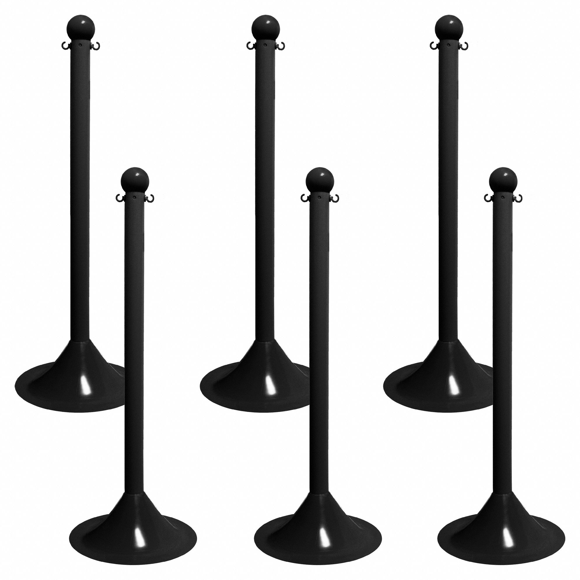 R. Chain 91503-6 Black Stanchion, 2" Link X 41" Overall Height, Pack