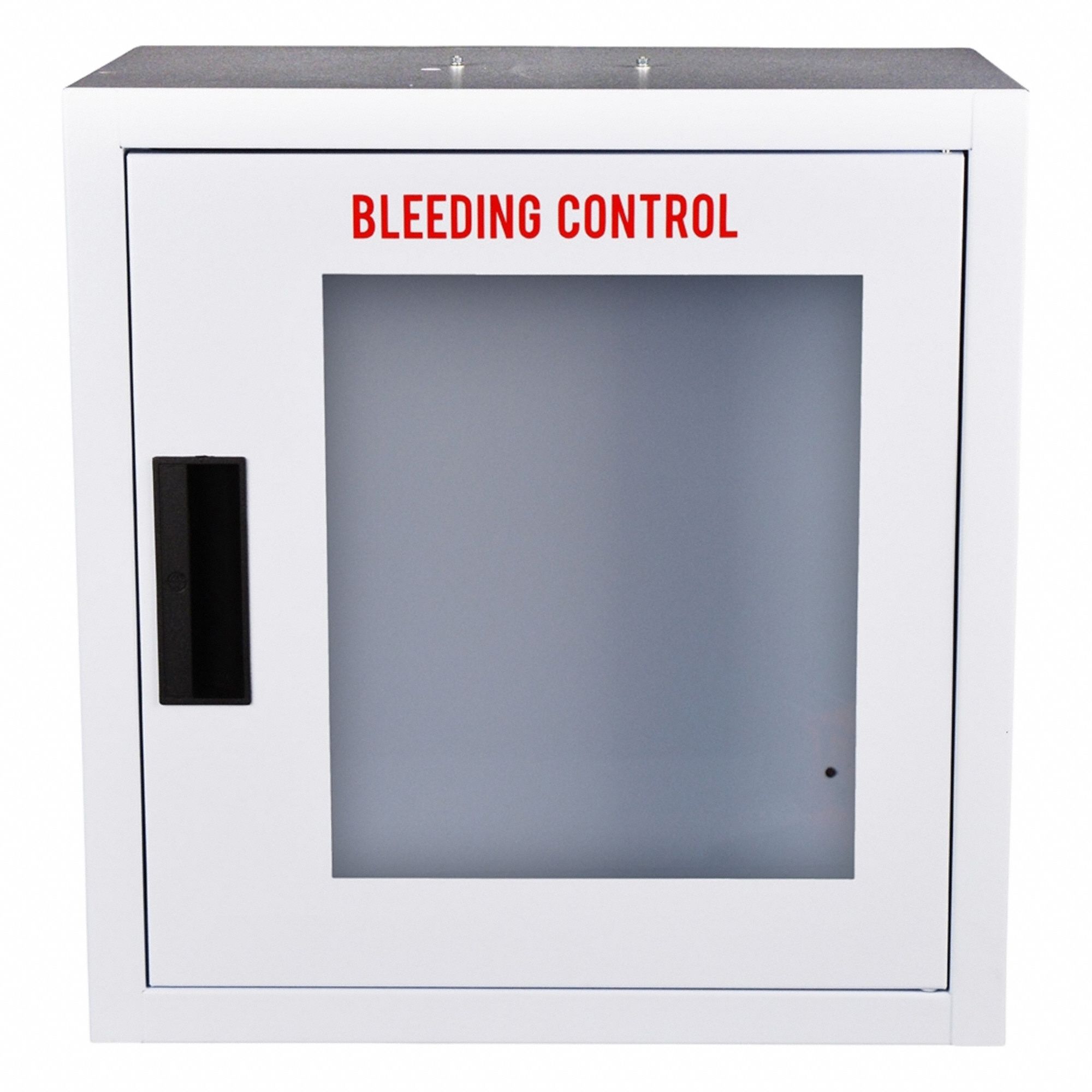 Empty First Aid Kit Housing: 18 5/8 in Overall Ht, 16 in Overall Wd, 9 1/4 in Overall Dp, White