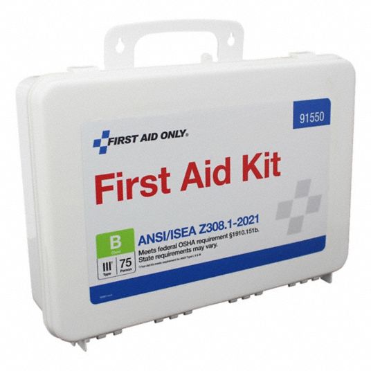 FIRST AID ONLY, 221 Components, ANSI/ISEA Z308.1-2021, First Aid Kit ...