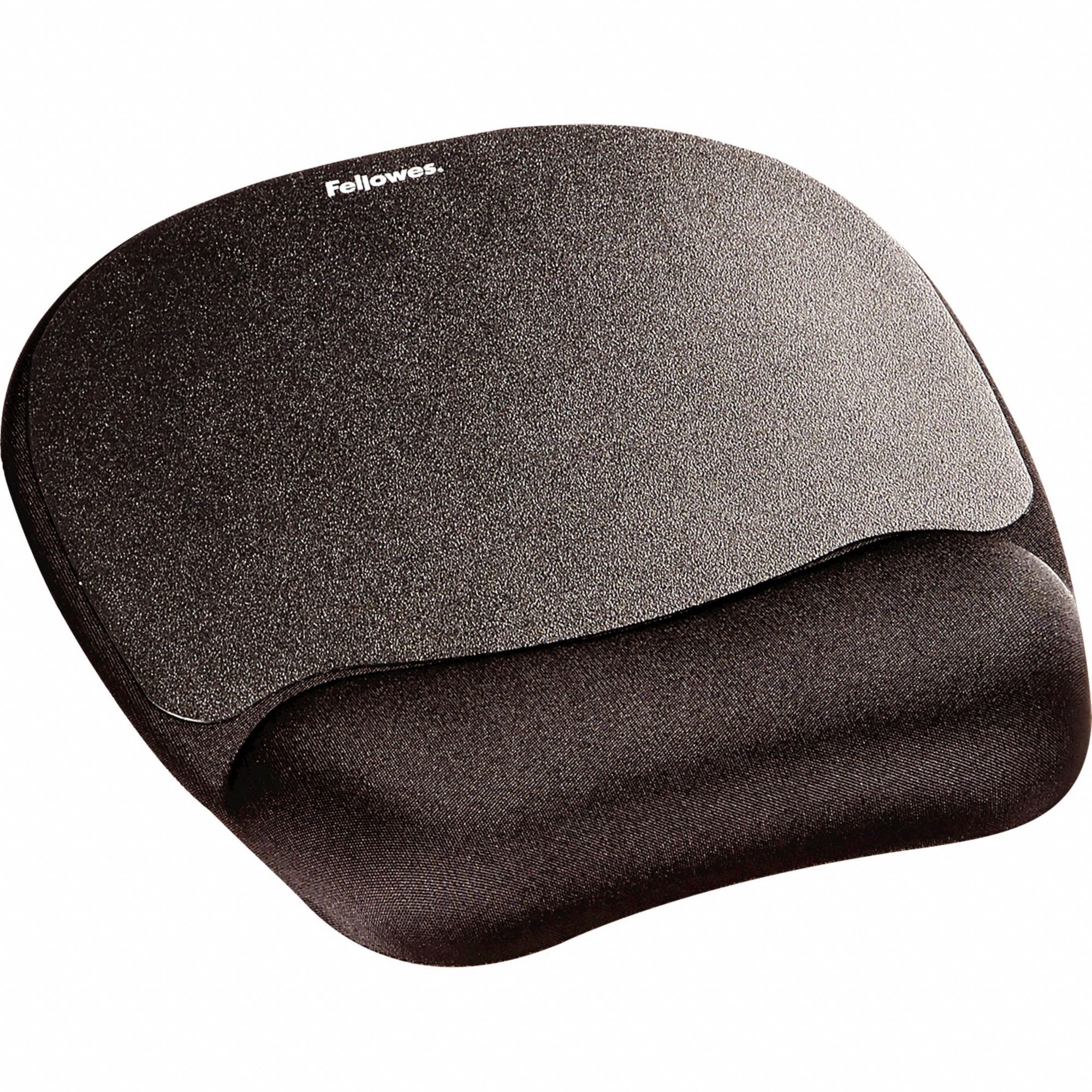 Mouse Pad: Black, Memory Foam, 8 in Lg, 9 1/4 in Wd