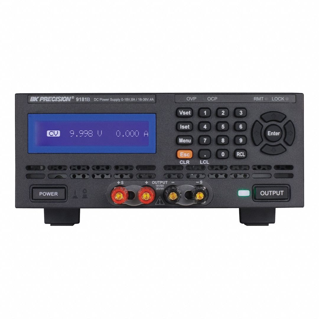 DC Power Supply: Dual Range DC, Included, 3.4 in H x 8.3 in W x 16.3 in D, NIST, LED