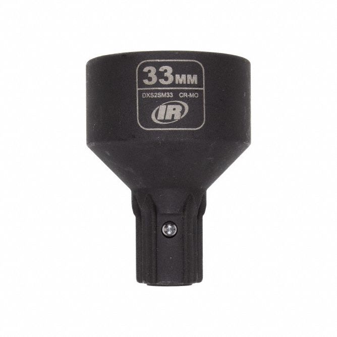 Impact Socket: Metric, 33 mm Socket Size, 6-Point, Std, 2 7/32 in Overall Lg