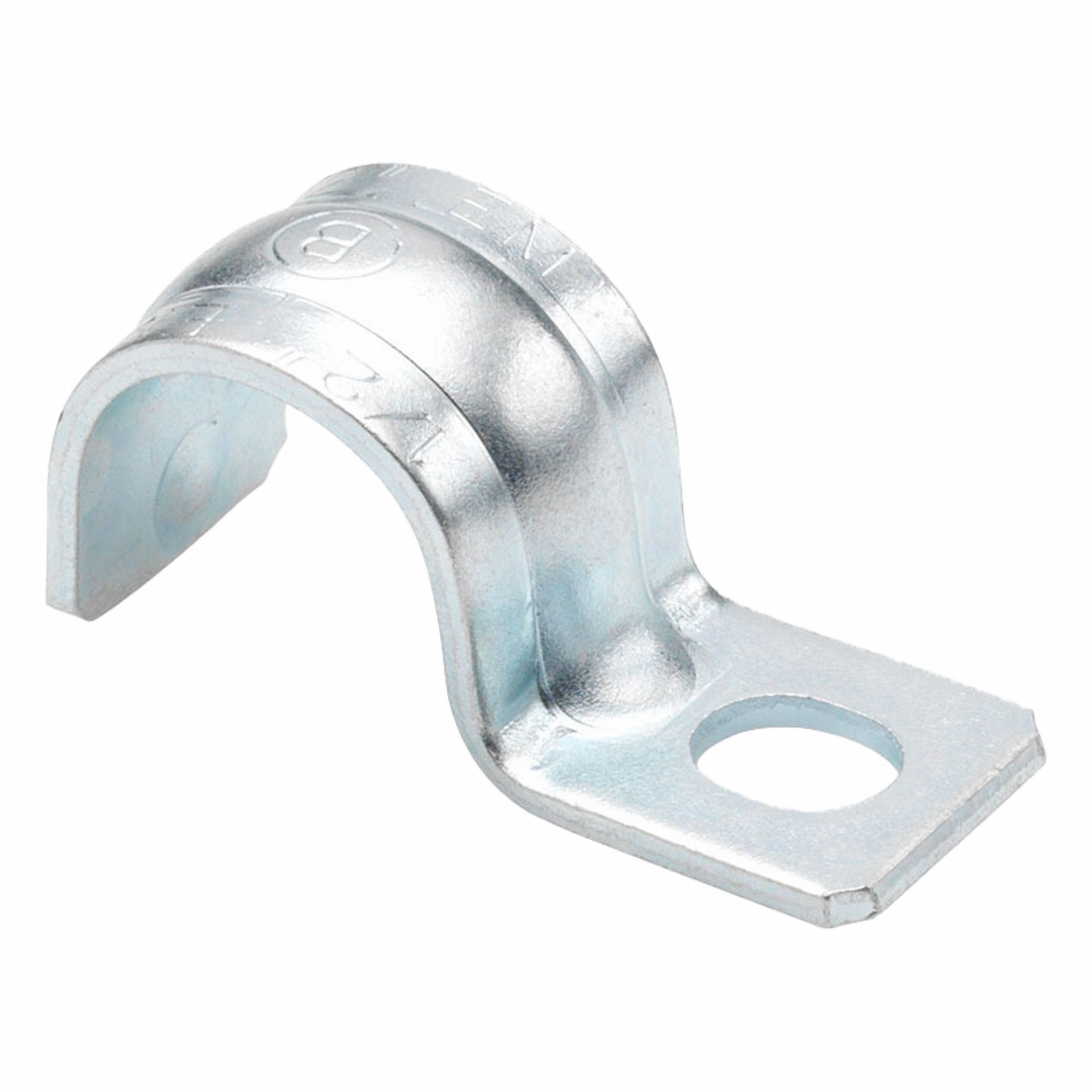 Pipe Strap: 1/2 in Trade Size, Steel, EMT