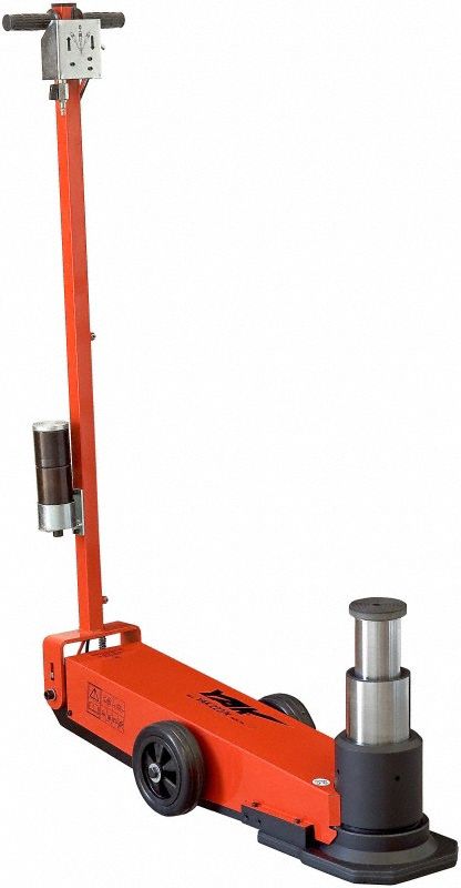 Service Jack: Steel, Manual Handle, Air/Hydraulic, 2 ton Load Capacity