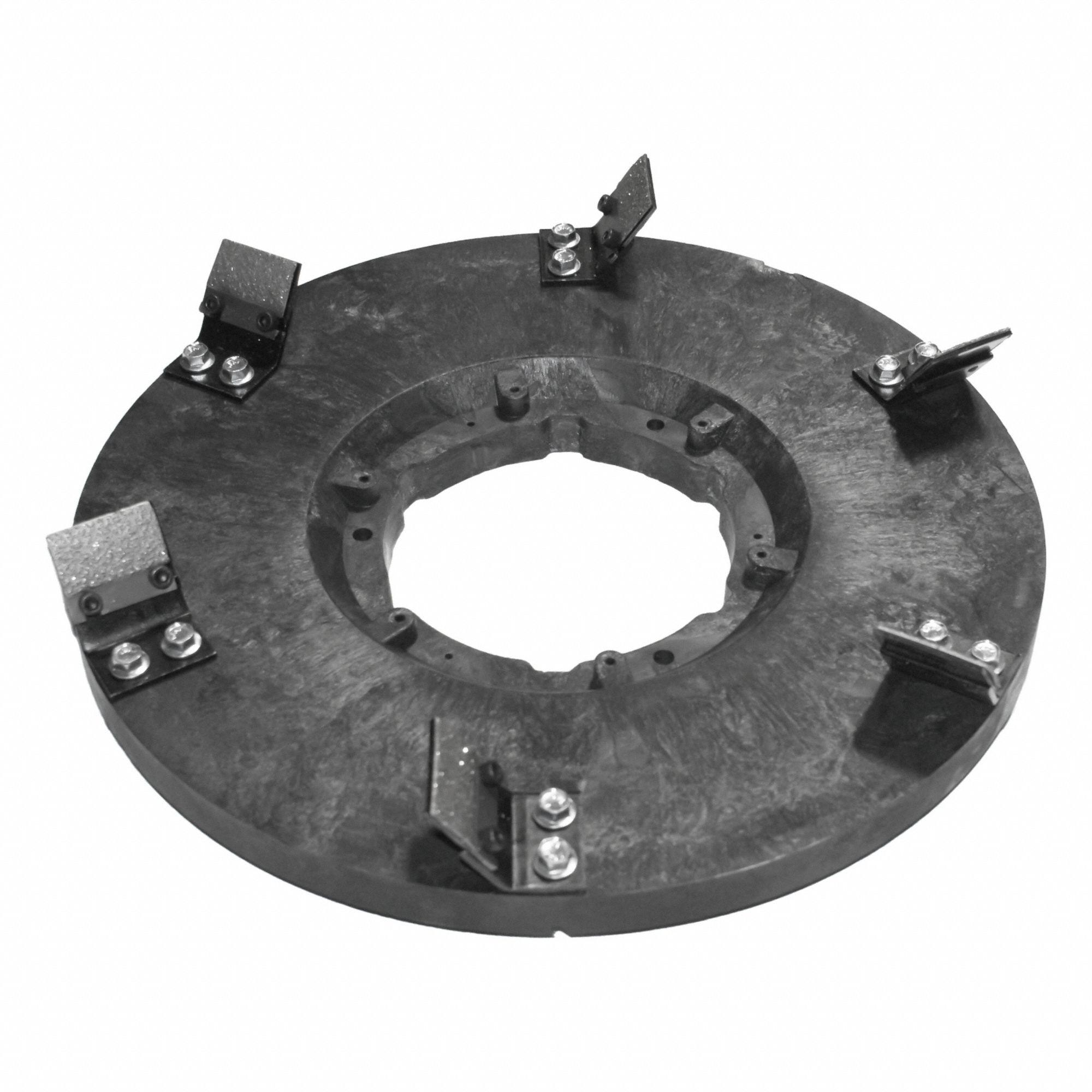 Mastic Abrasive Pad: 16 in Dia, 25 Grit, 600 RPM Max Speed, Clockwise, Dry/Wet, Concrete