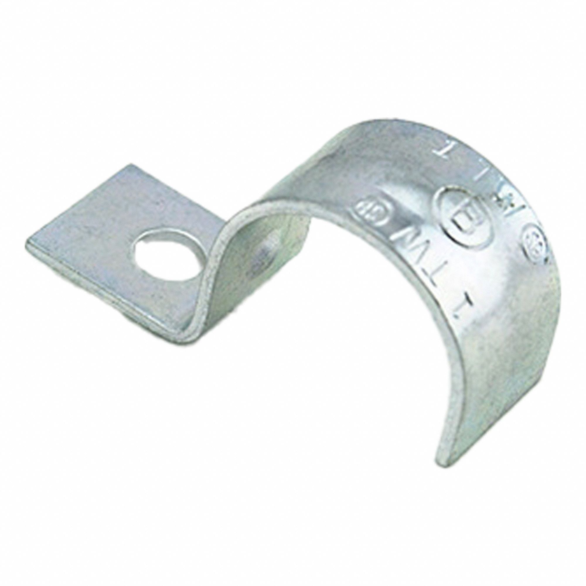Pipe Strap: 1 in Trade Size, Steel, EMT