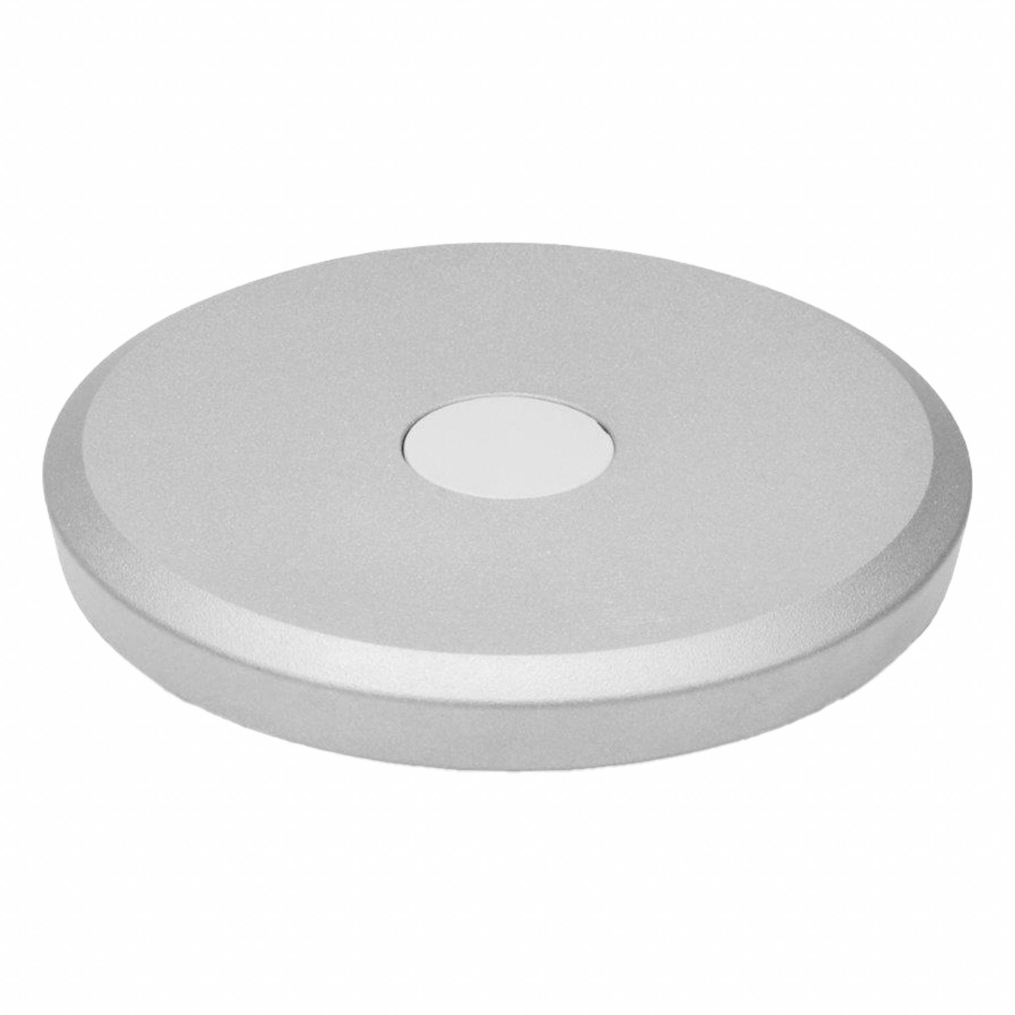 Solid Hand Wheel: Solid, Aluminum, 1/2 in Bore, 100 mm Dia, Silver Powder Coated