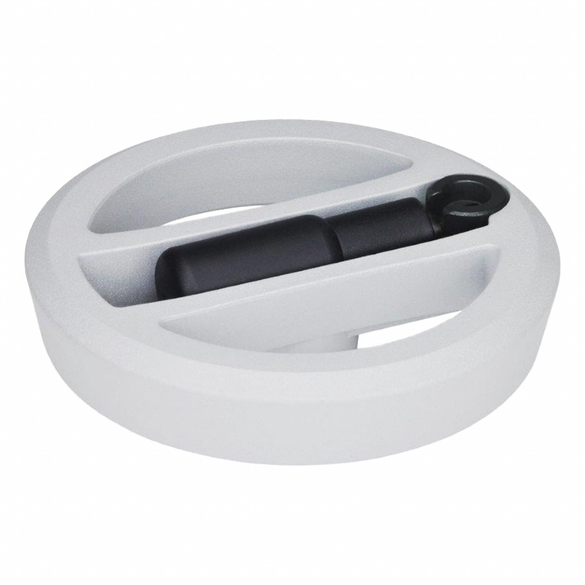 Spoked Hand Wheel: Spoked, Fold Away Handle, Aluminum, 1/2 in Bore, 125 mm Dia