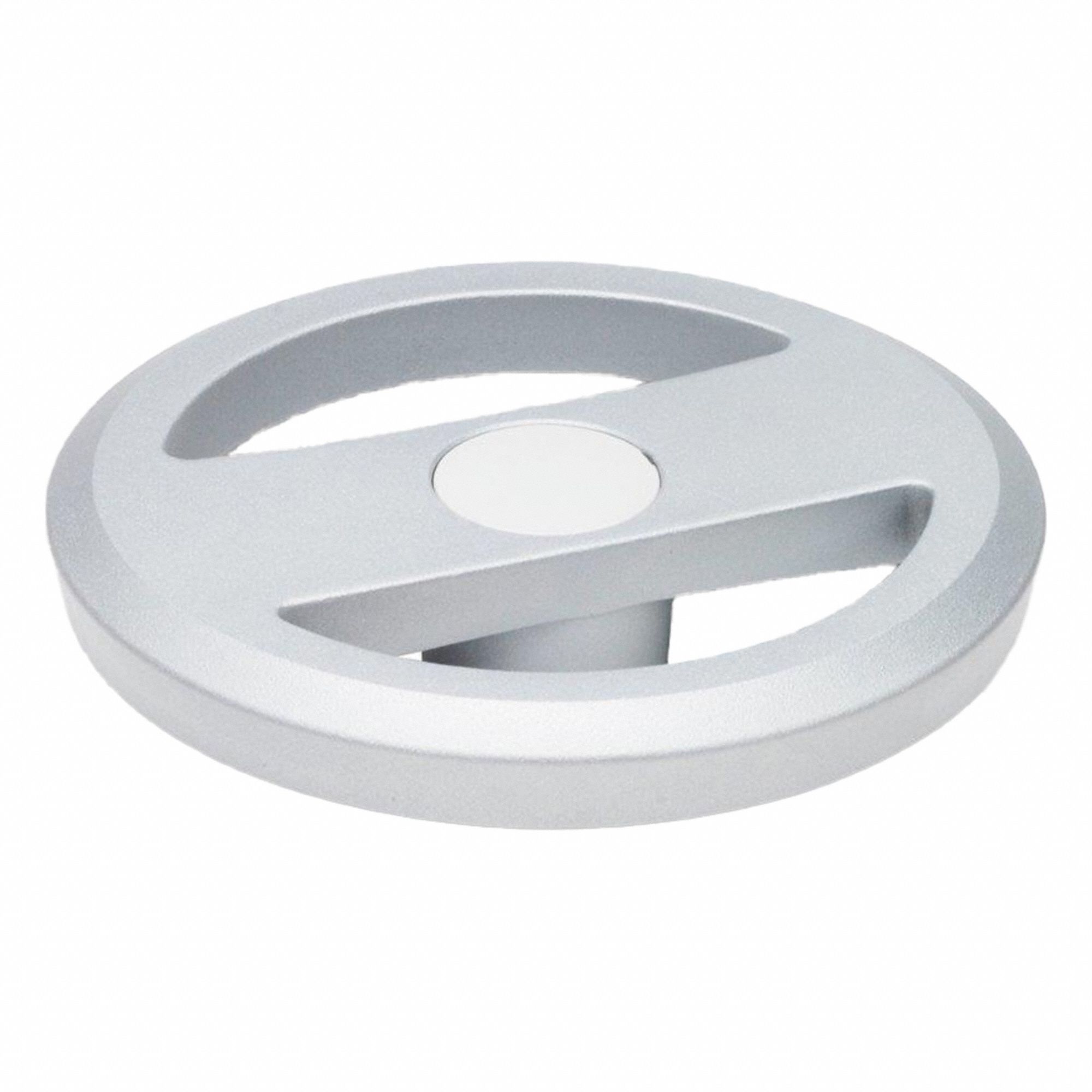 Spoked Hand Wheel: Spoked, Aluminum, 1/2 in Bore, 125 mm Dia, Silver