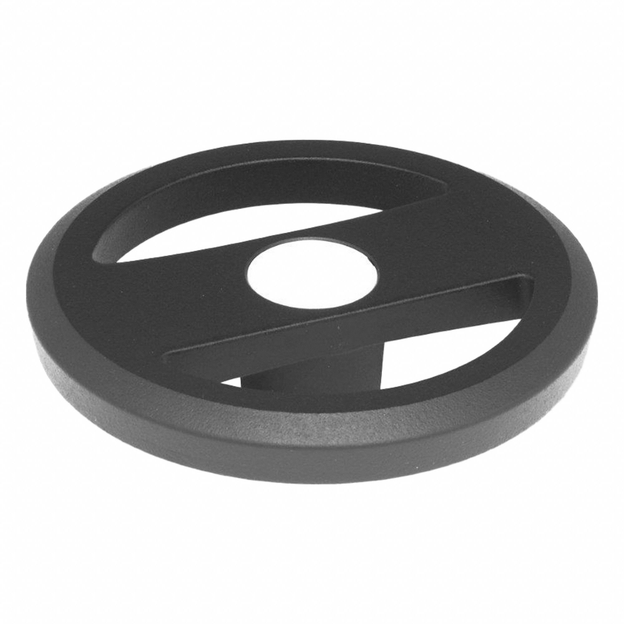Spoked Hand Wheel: Spoked, Aluminum, 1/2 in Bore, 125 mm Dia, Black