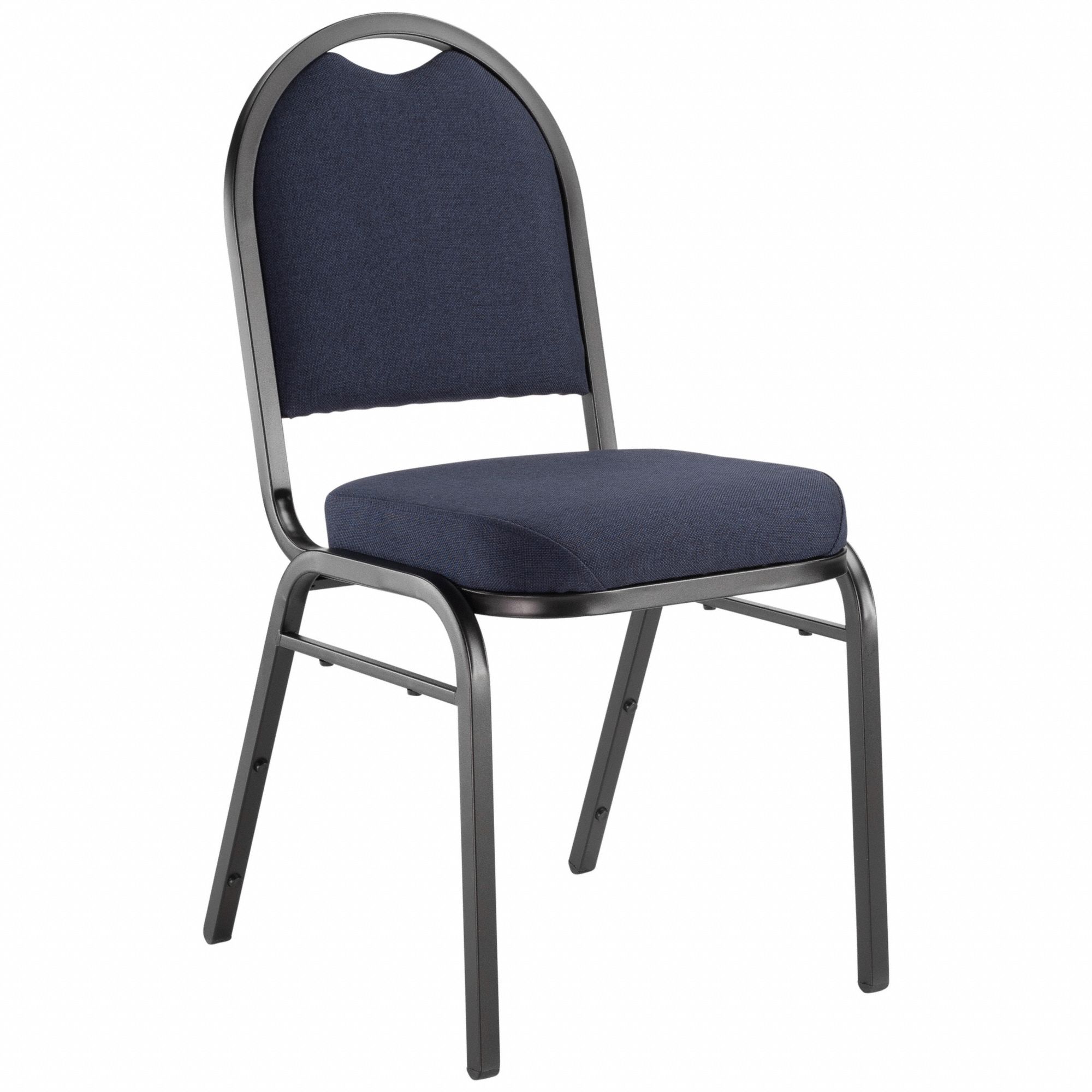 Stacking Chair: Fabric Seat, Fabric, Steel Frame, Seat Color Blue, Armless
