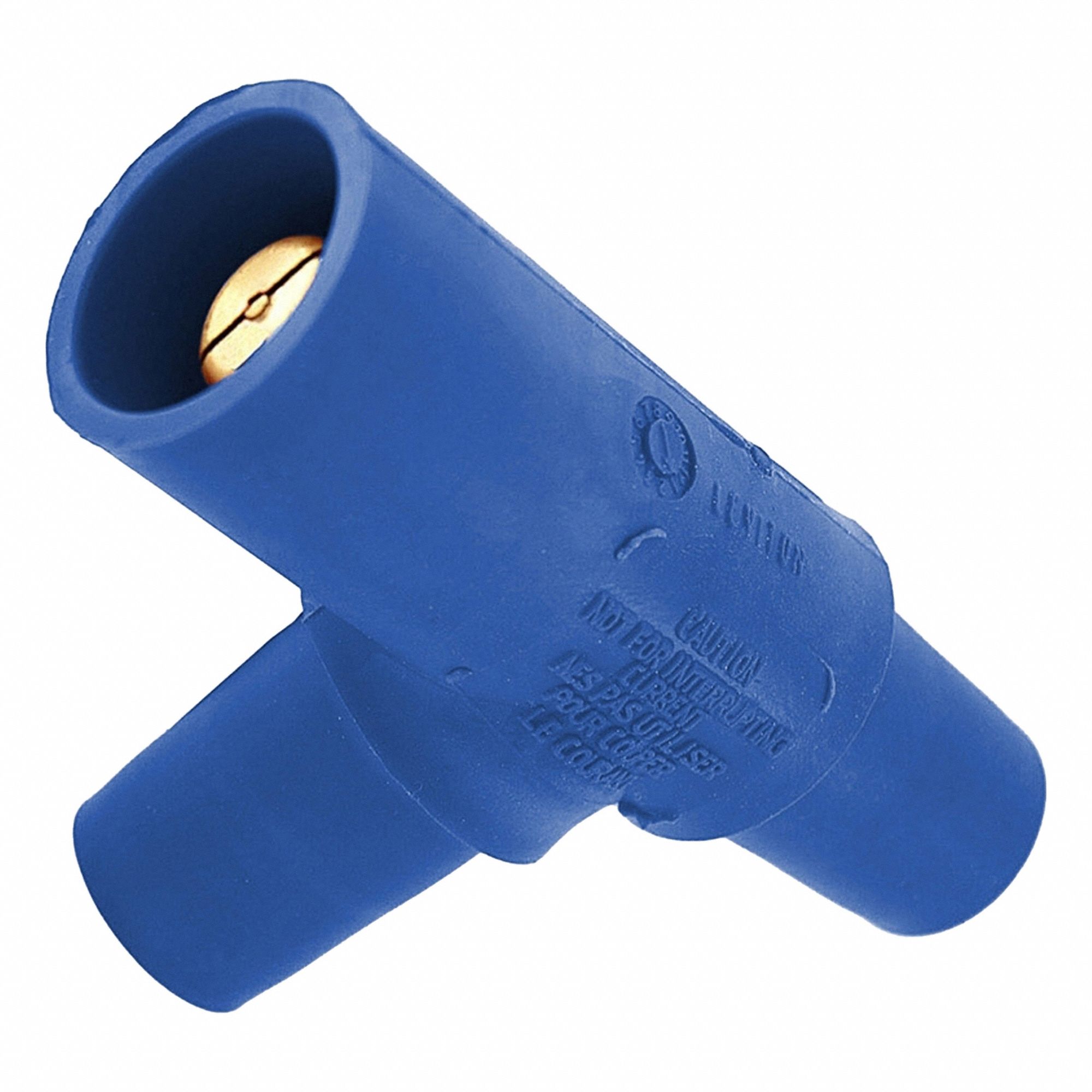 Tee Adapter: Female-Male-Female, 400 A, Blue