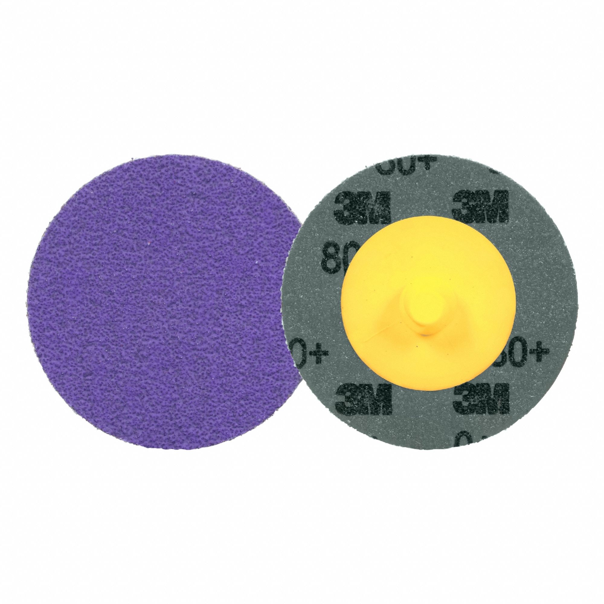 Quick-Change Disc: TR, 2", Ceramic, 80 Grit, YF Wt Polyester, 1184F, 50 PK, Heat/Tear