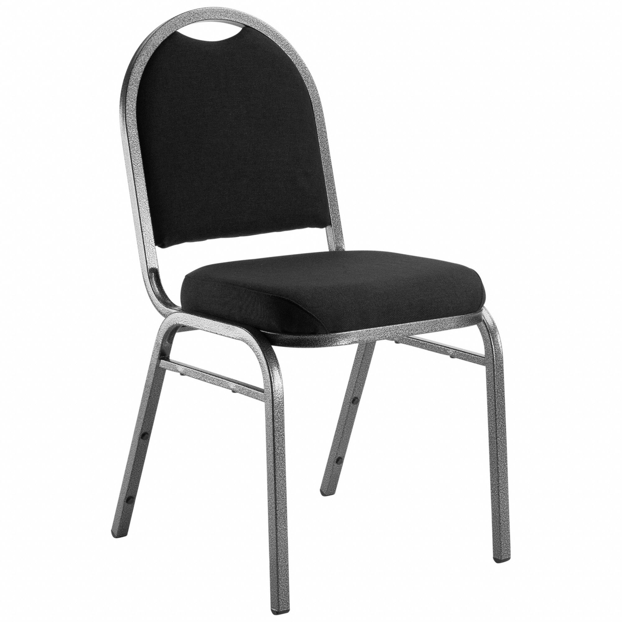 Stacking Chair: Fabric Seat, Fabric, Steel Frame, Seat Color Black, Armless