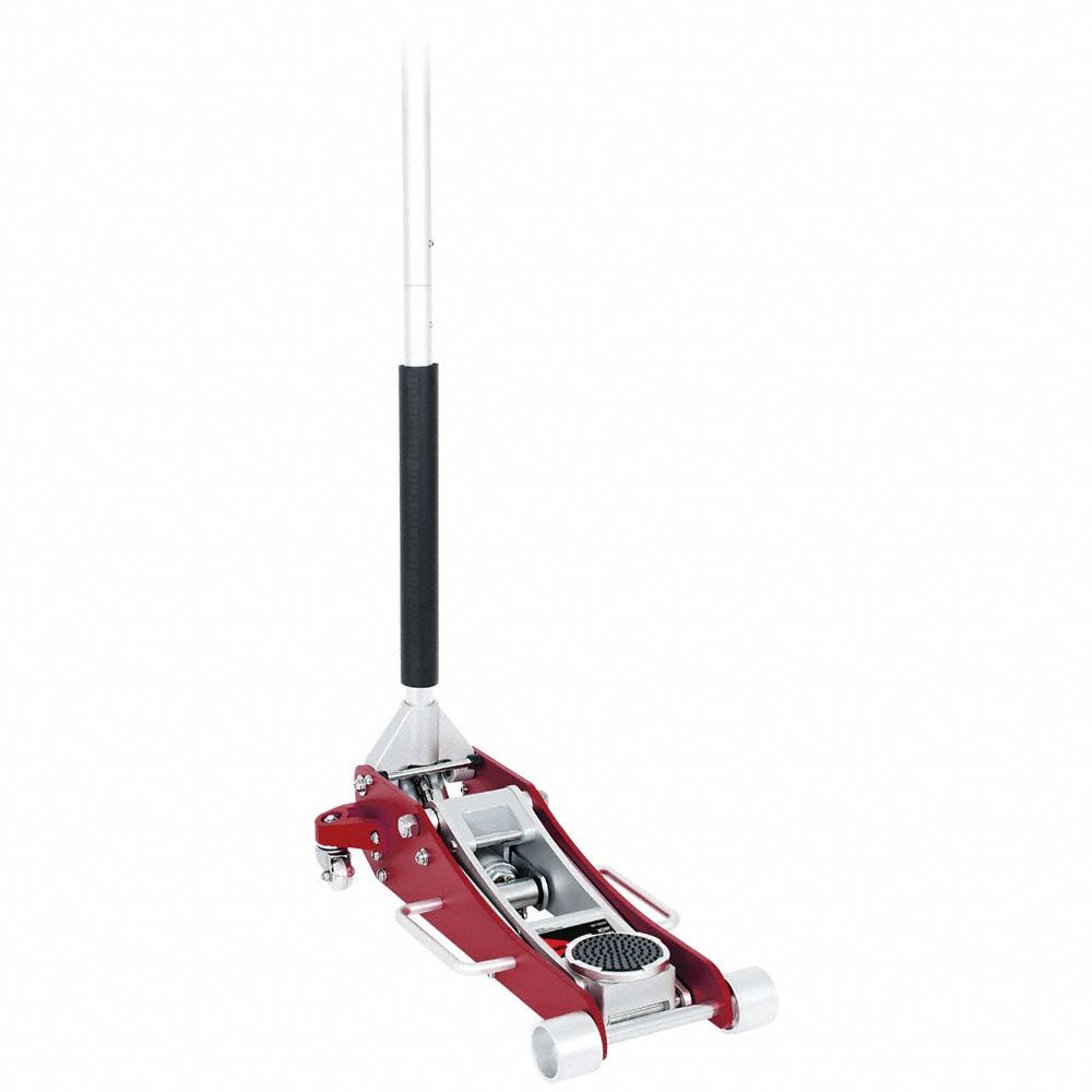 Service Jack: Aluminum, Double Pump, Mechanical, 2 ton Load Capacity