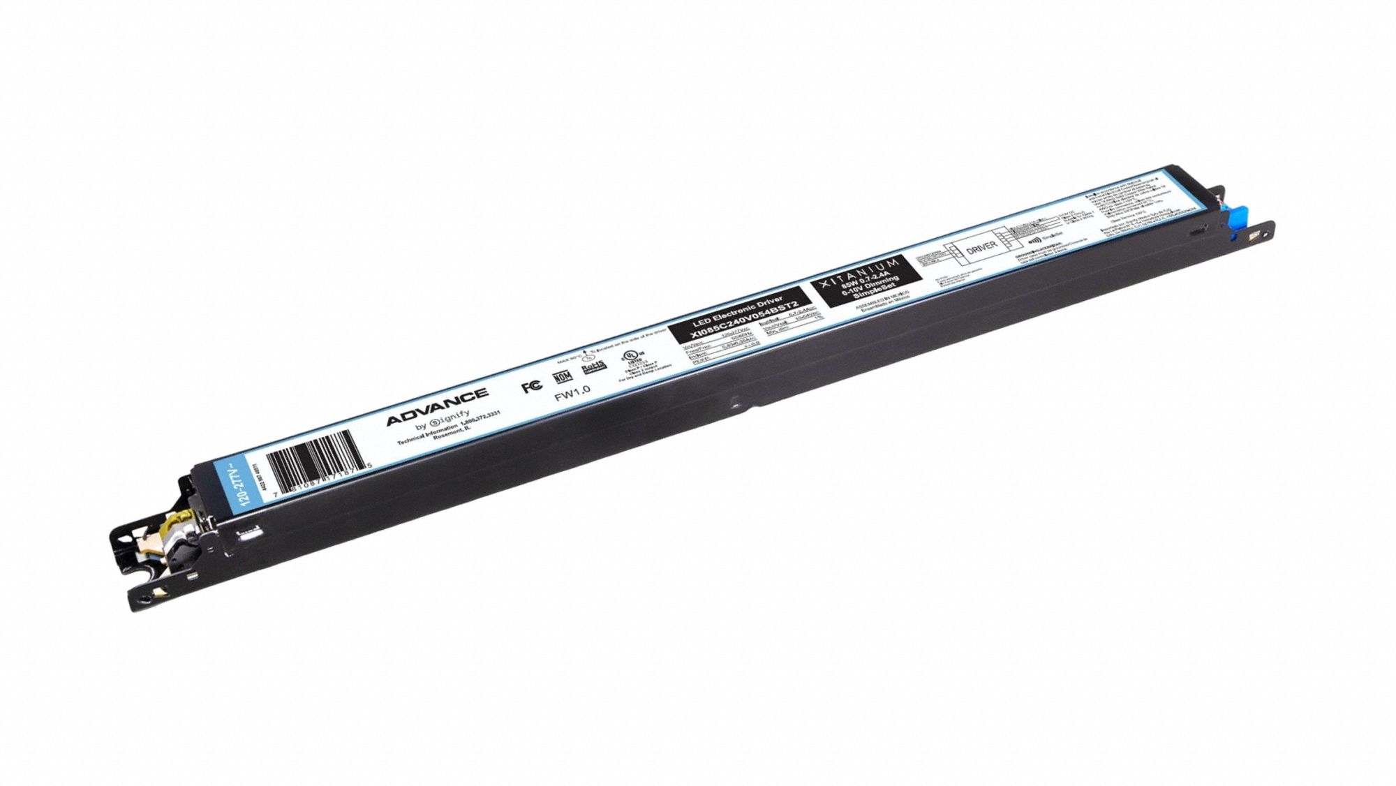 LED Driver: 10 to 54 V DC, 700 to 2400 mA, 0.1 W Power Output - Min, 85 W Power Output - Max