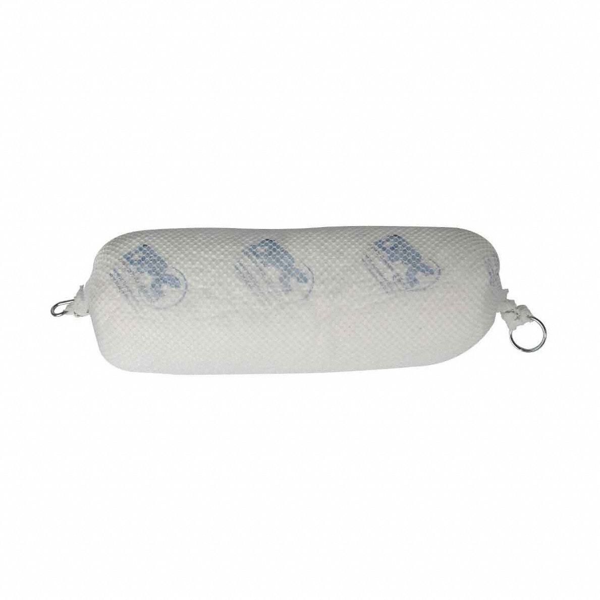 Sorbent Boom: 5 in Dia, 18 in Lg, 12 gal Volume Absorbed per Pkg., White, 10 PK