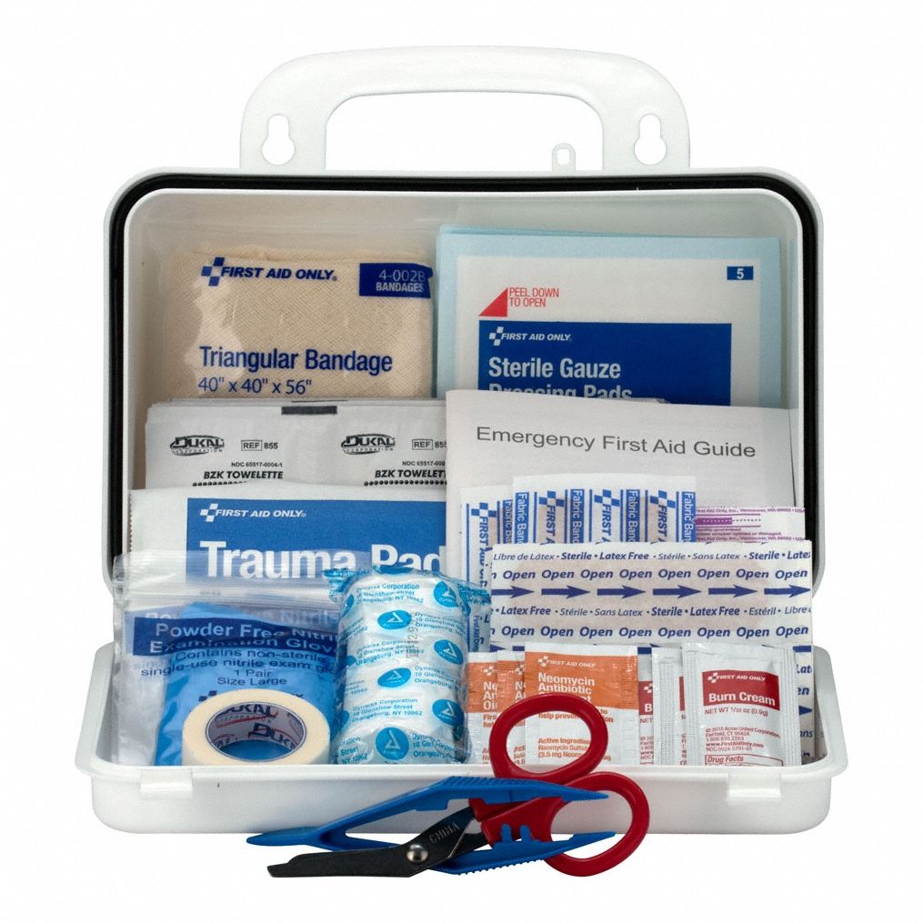 First Aid Kit w/House, 70pcs, 3.25x5", WHT