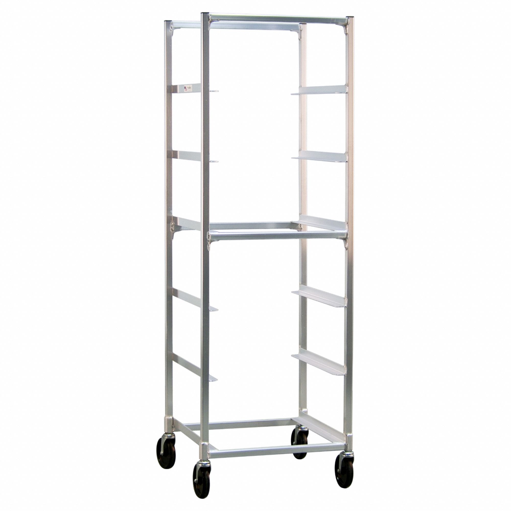 Cup and Glass Rack: 6 Shelves, 6 Slots, 20 1/2 in Dp, 69 in Ht, 22 in Wd, 6 Trays