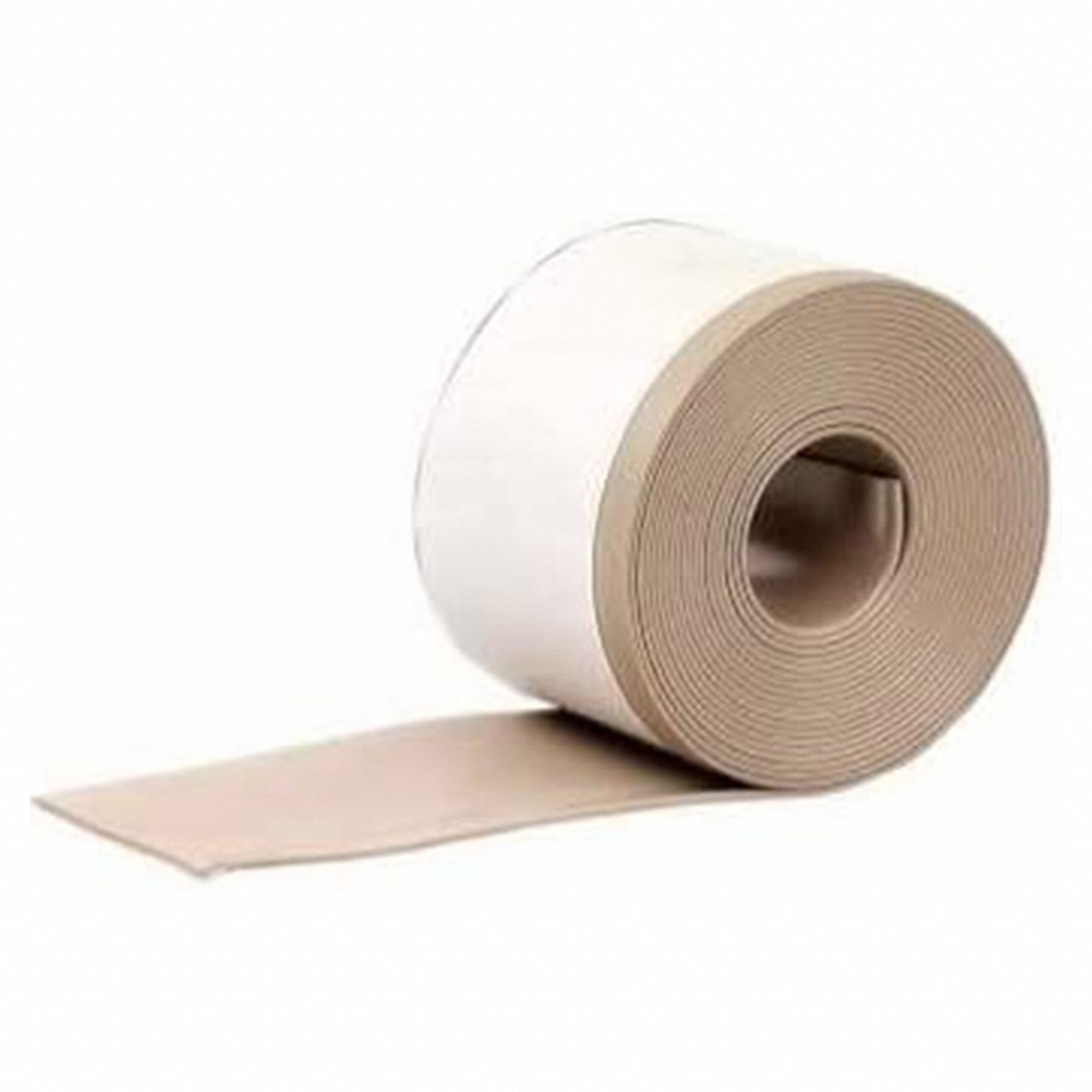 Wall Base Molding: Beige, Vinyl, 20 ft Overall Lg, 4 in Overall Ht, Roll, Coved