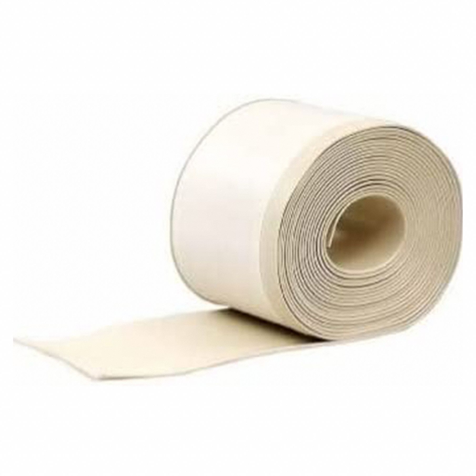 Wall Base Molding: Almond, Vinyl, 20 ft Overall Lg, 4 in Overall Ht, Roll, Coved