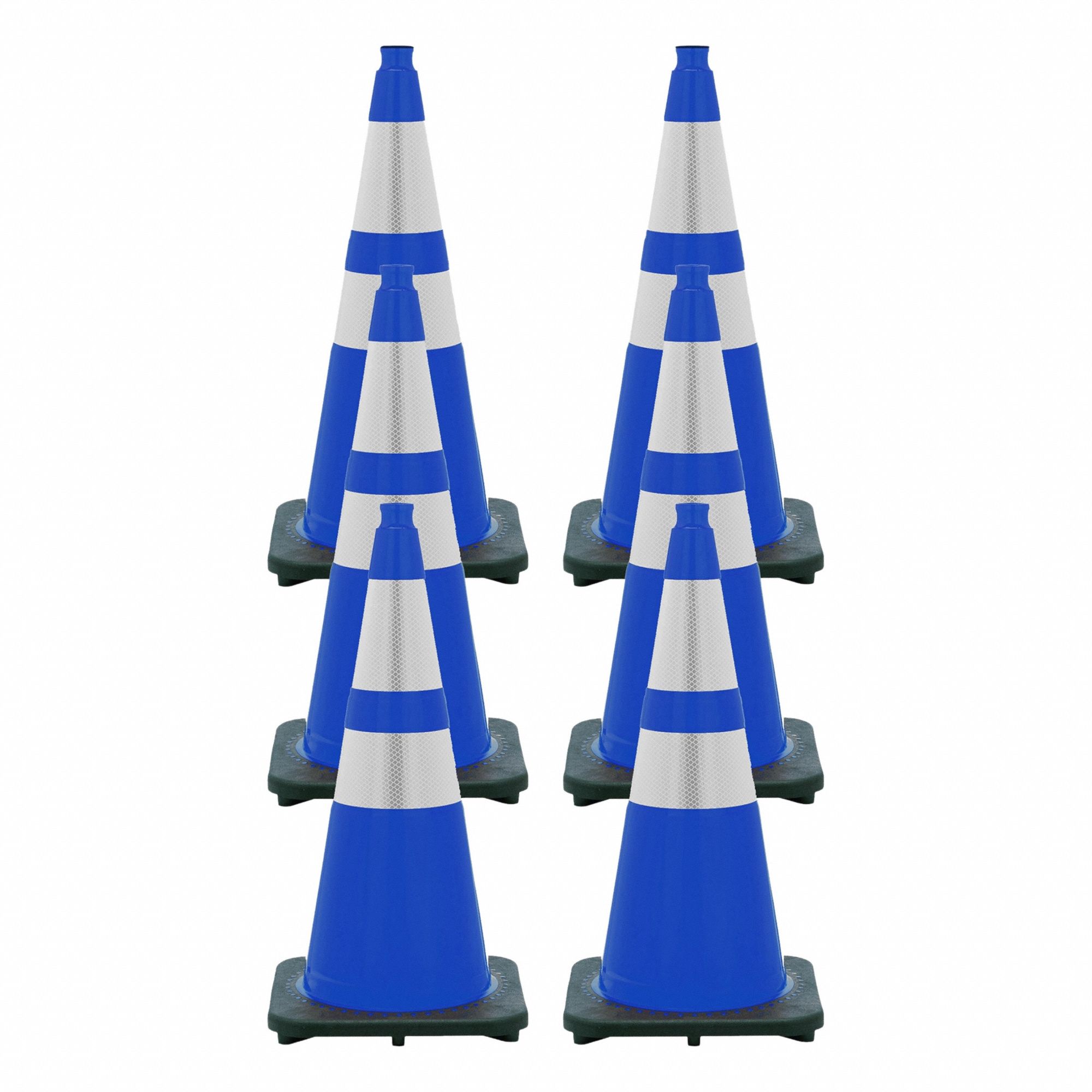 Rubber Base, PVC, Reflective Traffic Blue, Plastic Chain, Cone, Cone Connector: Reflective, Blue