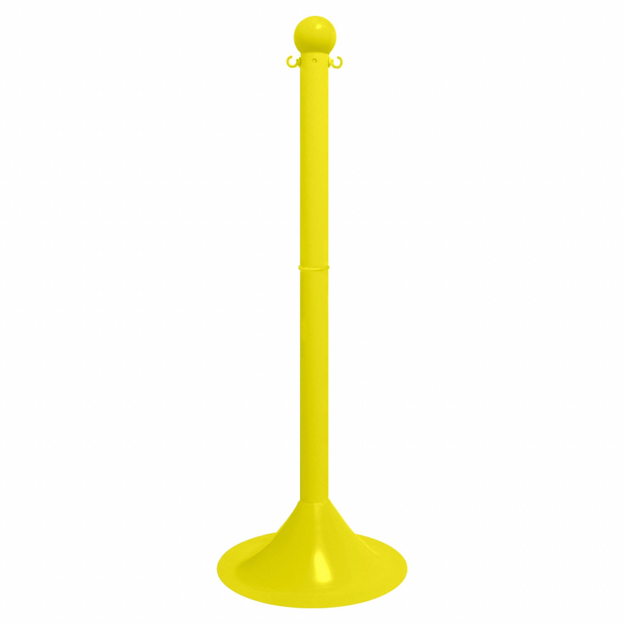 Light Duty Stanchion: 41 in Overall Ht, Yellow, HDPE, Polyethylene, Yellow