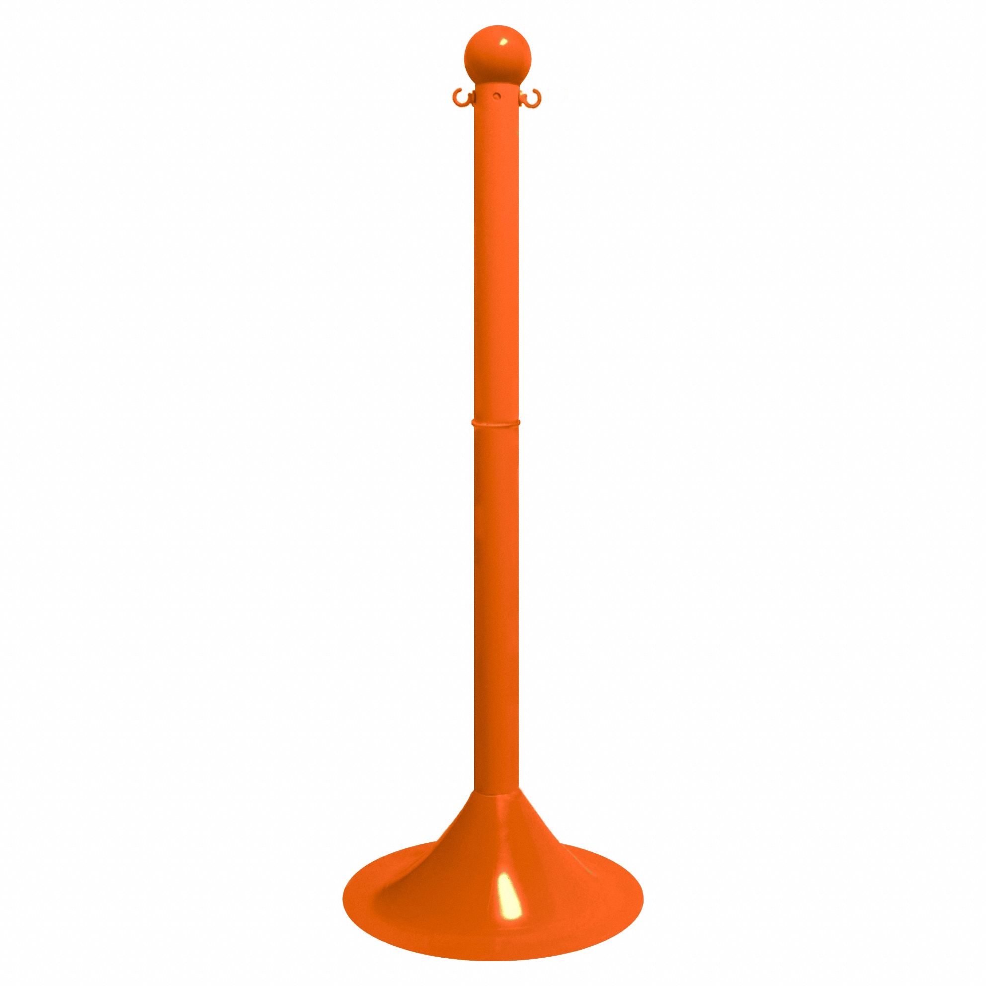 LIGHT DUTY STANCHION, 41 IN OVERALL H, SAFETY ORANGE, HDPE, POLYETHYLENE