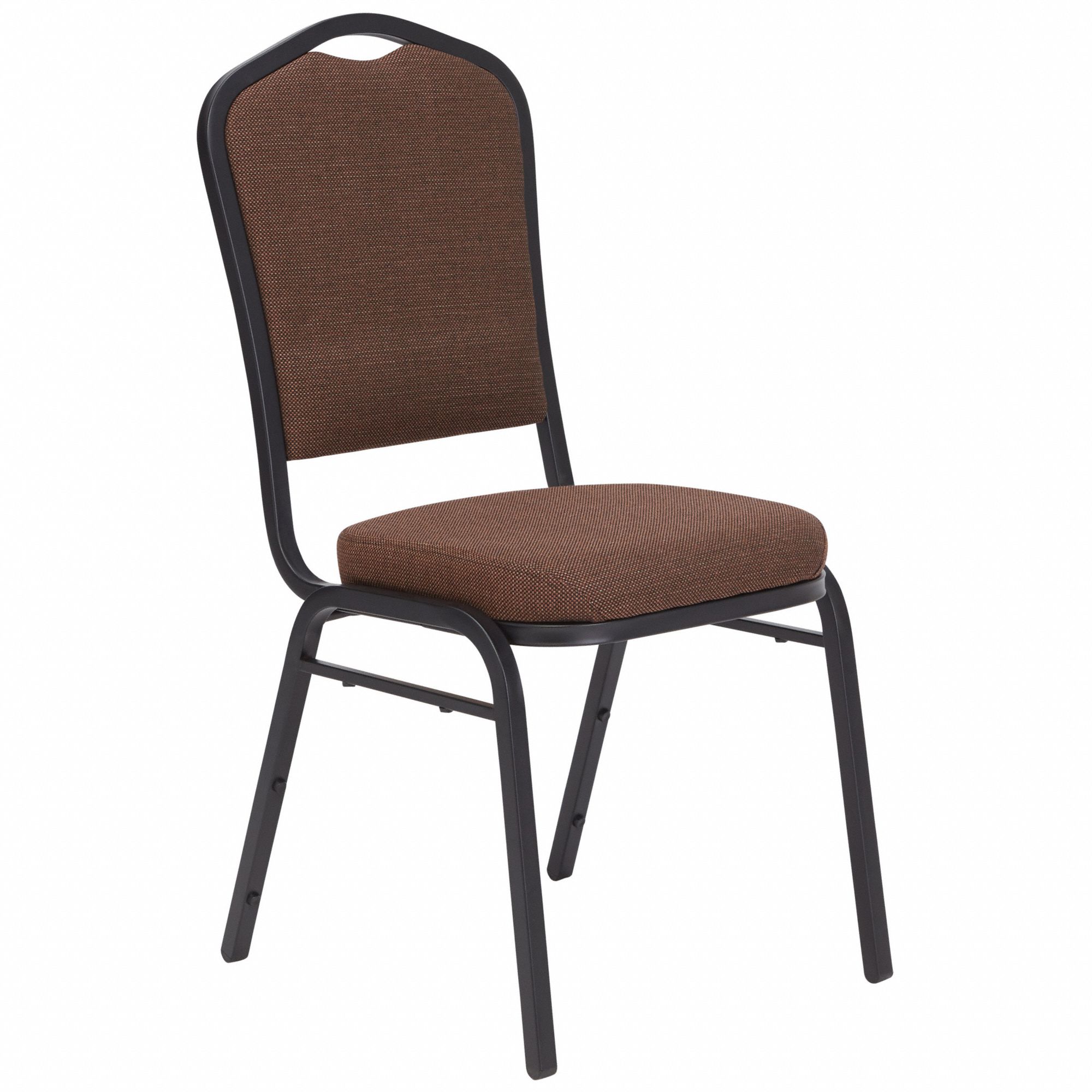 Stacking Chair: Fabric Seat, Fabric, Steel Frame, Seat Color Brown, Armless