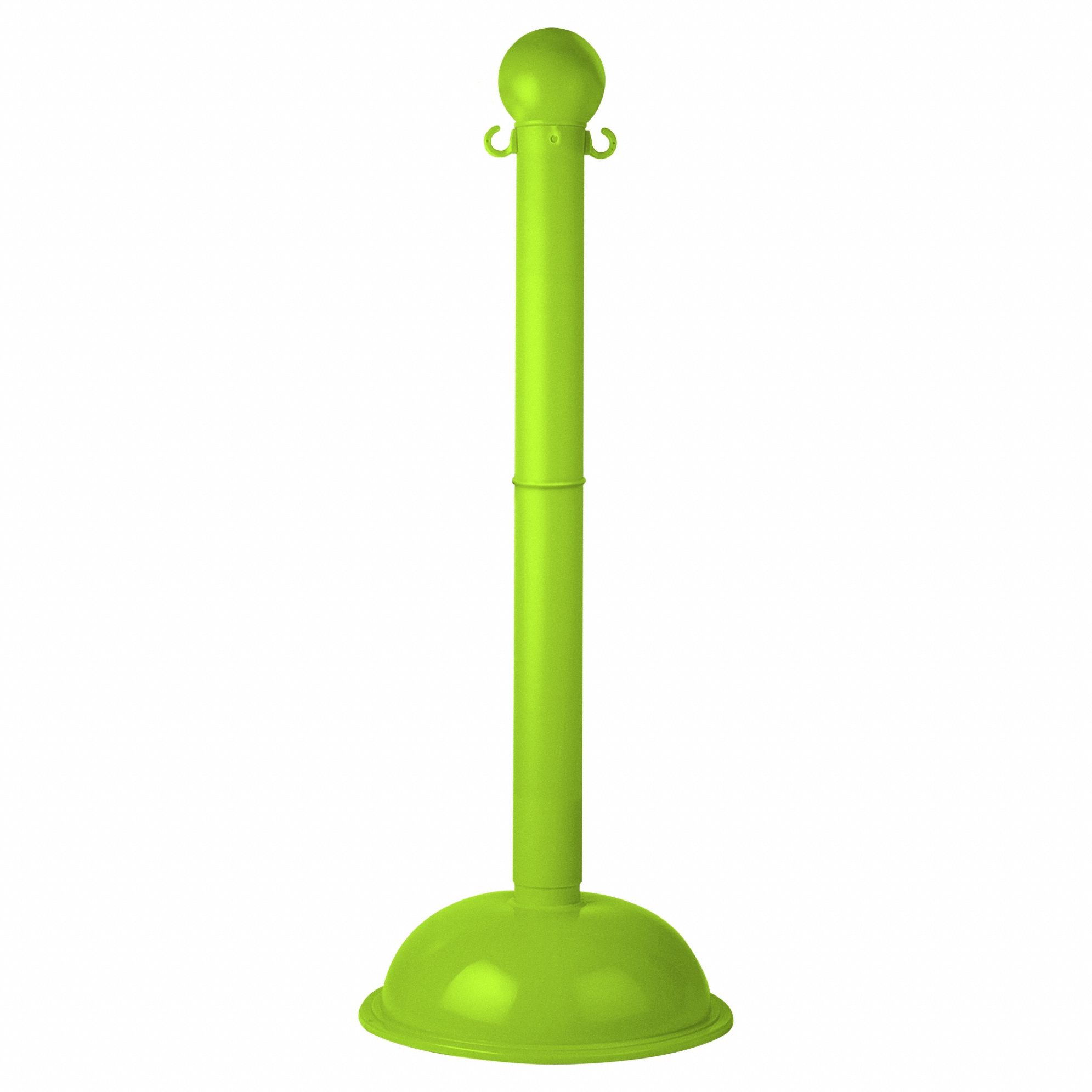 HEAVY DUTY STANCHION, 41 IN OVERALL H, SAFETY GREEN, HDPE, POLYETHYLENE
