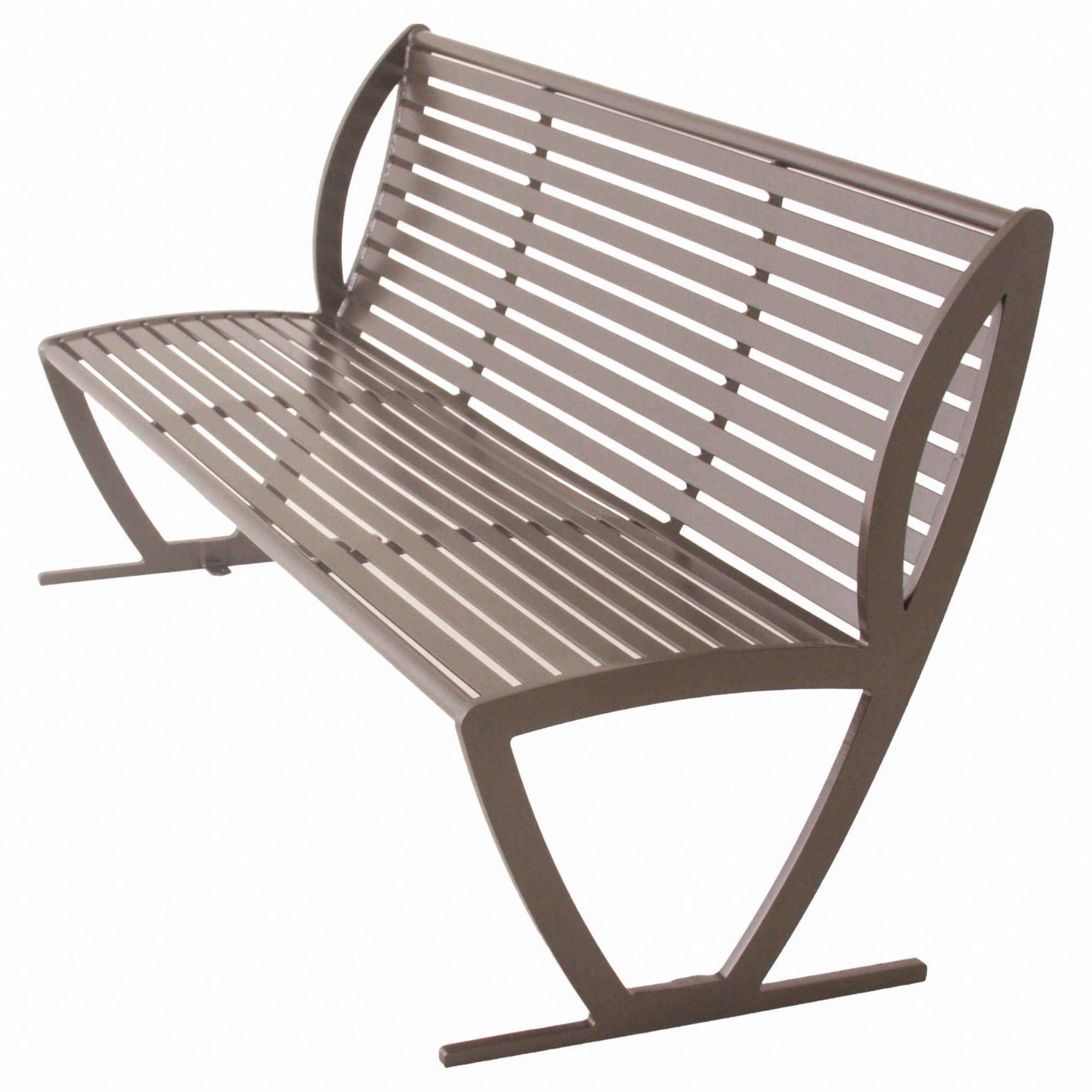 Outdoor Bench: Augusta, 72 in Overall Lg, 38 in Overall Ht, Brown, Brown, Plank Surface
