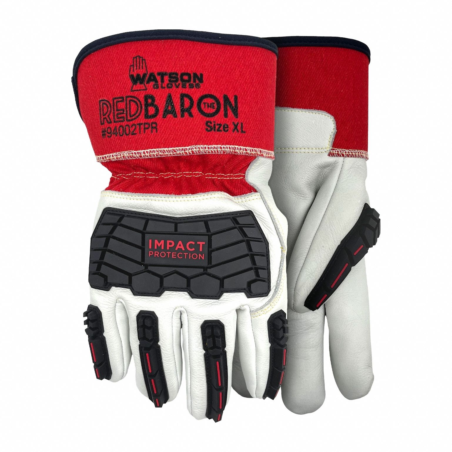 Leather Gloves: 2XL ( 13 ), 32°F Min Temp, ANSI Impact Level 2, Premium, Cowhide, 1 PR