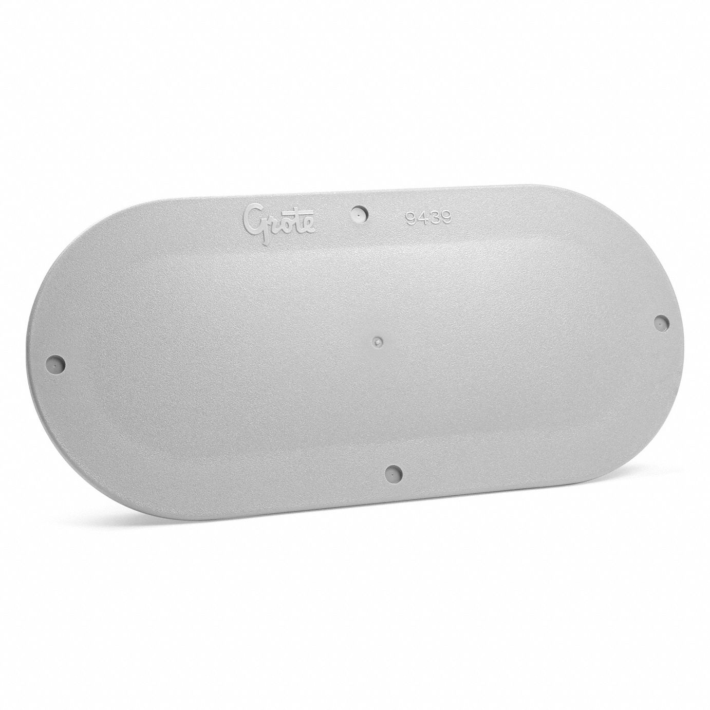 Snap-In Cover Plate: Mounting Plate, Gray, Polycarbonate, 7 7/8 in Lg, 3 5/8 in Ht, 2 PK