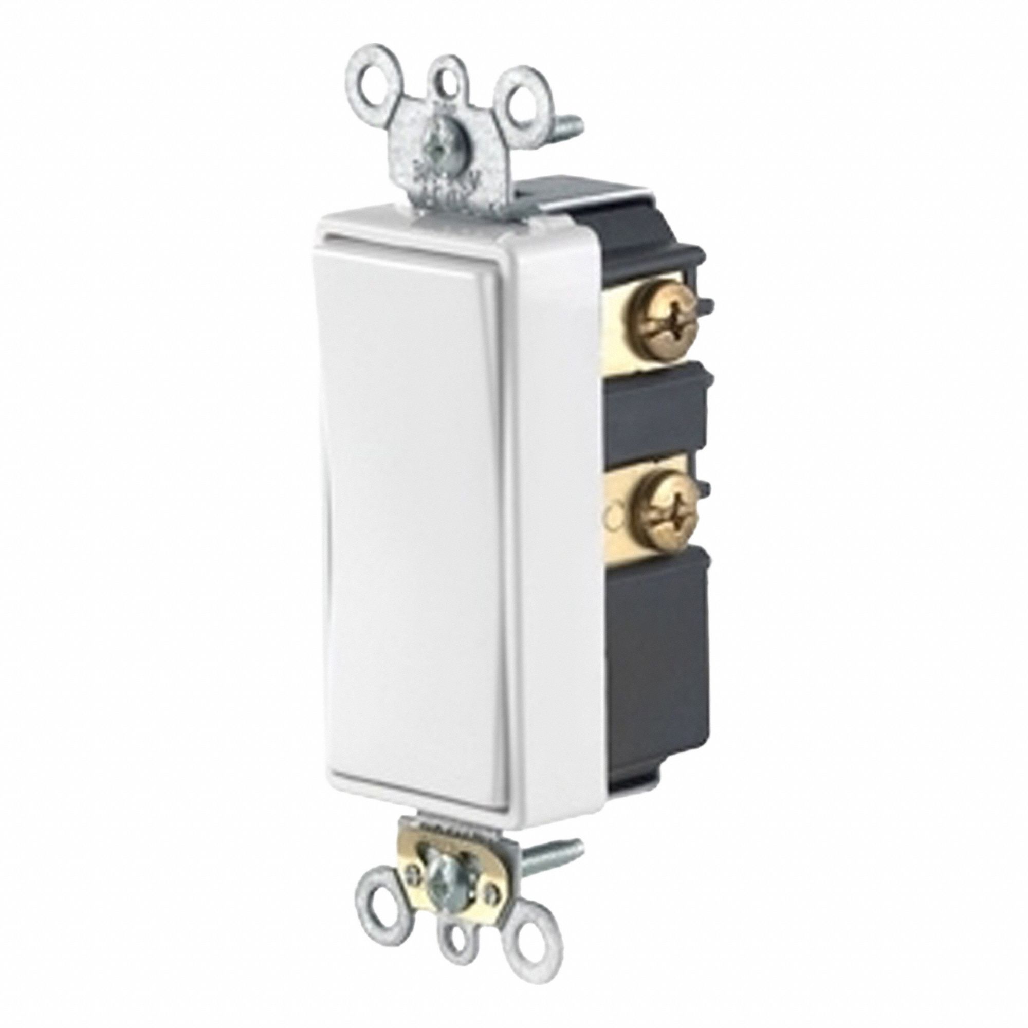 AC Quiet Switch: Rocker Switch, Single Pole/Double Throw, White, 0.125, 24V AC/DC, Screw Terminals