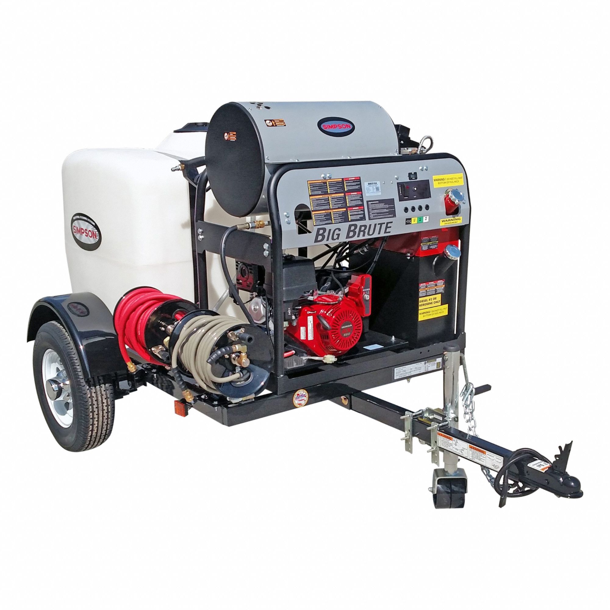 Gas-Powered Pressure Washer: Trailer Pressure Washer, Hot, Cart, Heavy Duty, Diesel, Direct