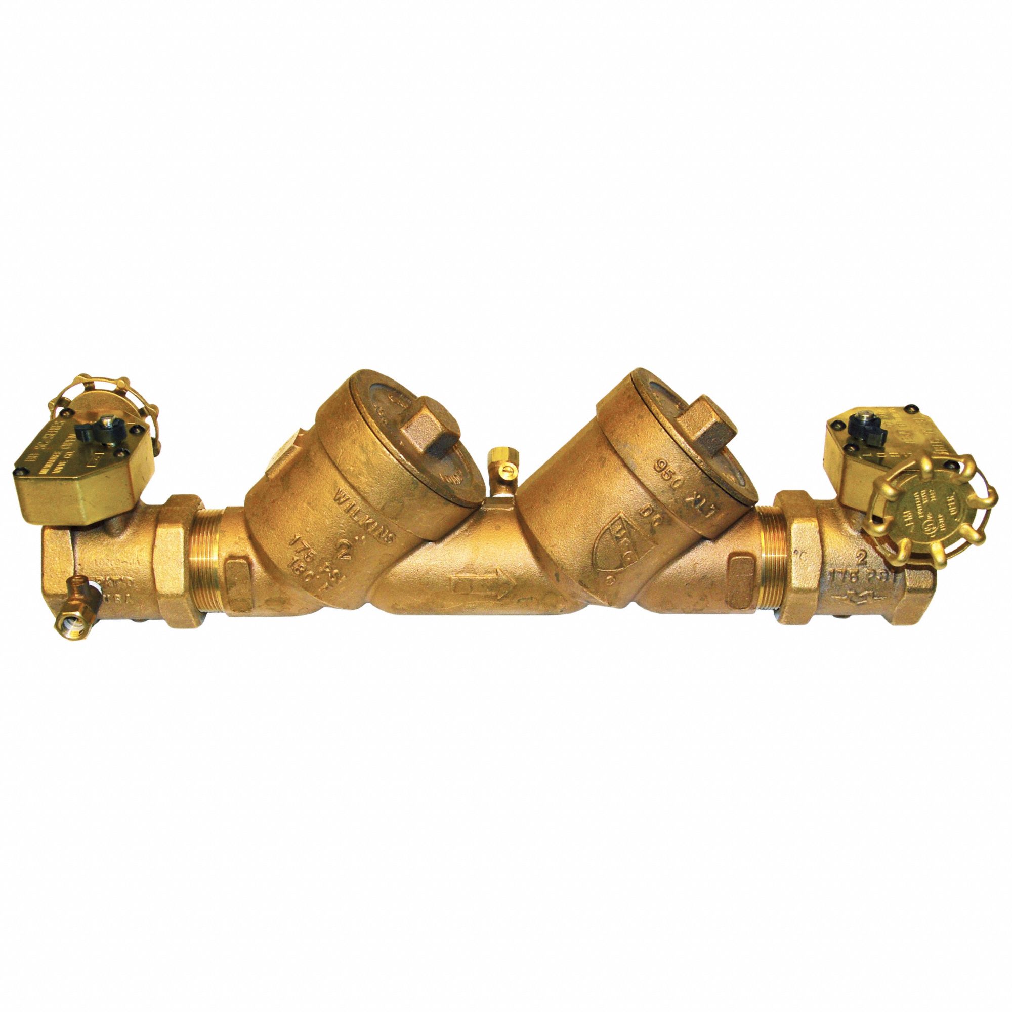 Backflow Preventer: 950XLTBF, 2 in Pipe Size, FNPT x FNPT, 19.19 in Overall Lg, Bronze