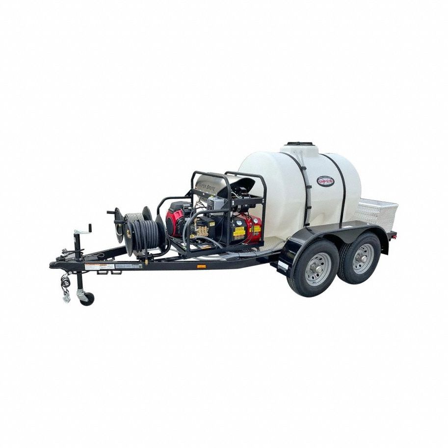 Pressure Washer Trailer: Trailer Pressure Washer, Hot, Heavy Duty, Diesel, 4 gpm Flow Rate