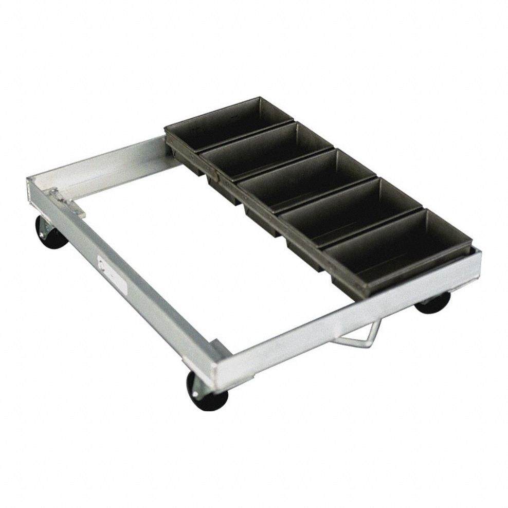 Bread Pan Dolly: 800 lb Max Load Capacity, 9 in Overall Ht, 26 3/4 in Overall Wd