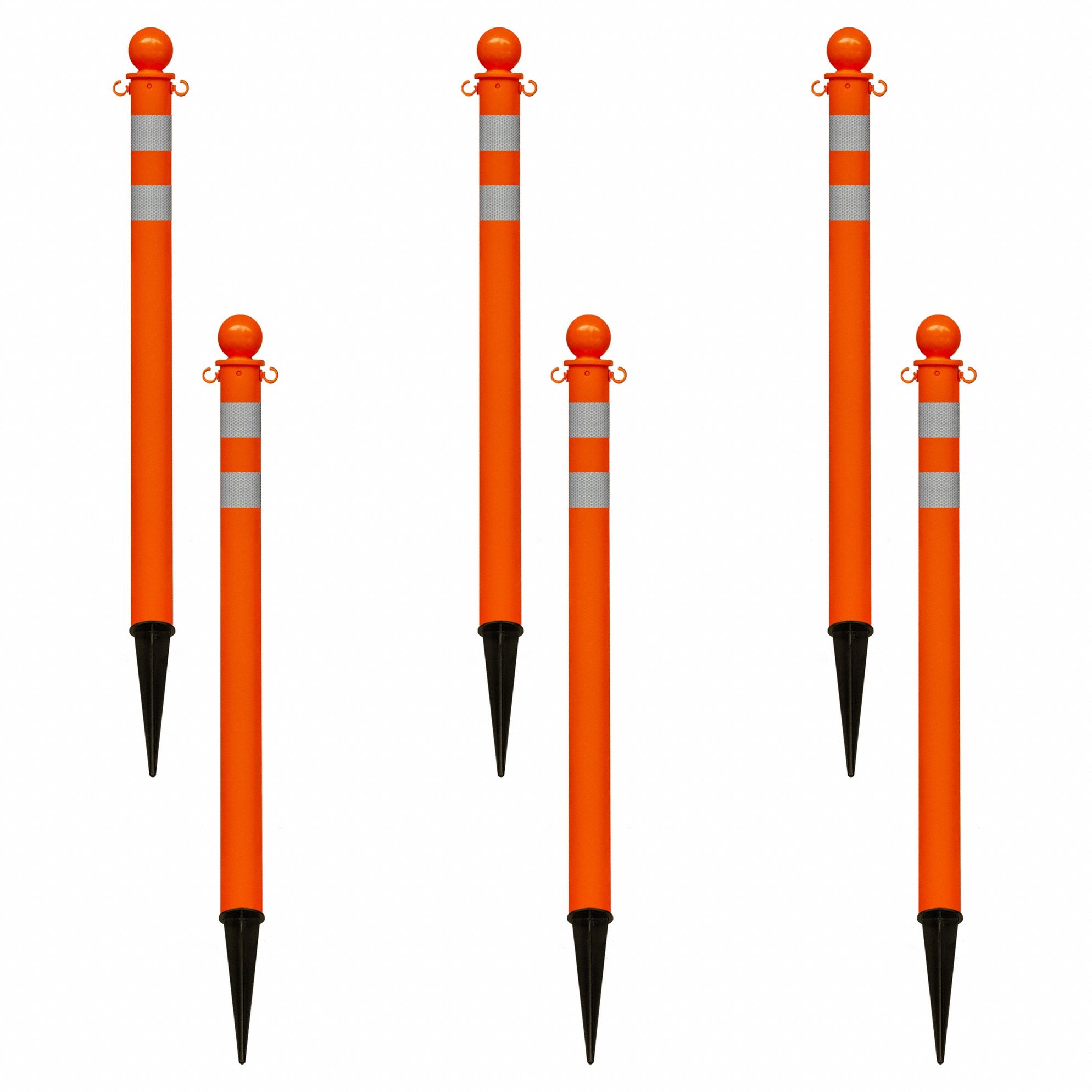 GROUND POST, 35 IN OVERALL H, SAFETY ORANGE, POLYETHYLENE