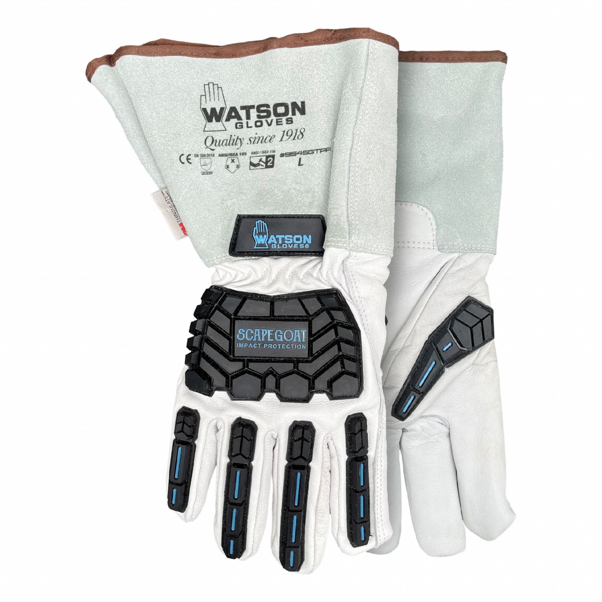 Leather Gloves: 2XL ( 13 ), 32°F Min Temp, ANSI Impact Level 2, Premium, 1 PR