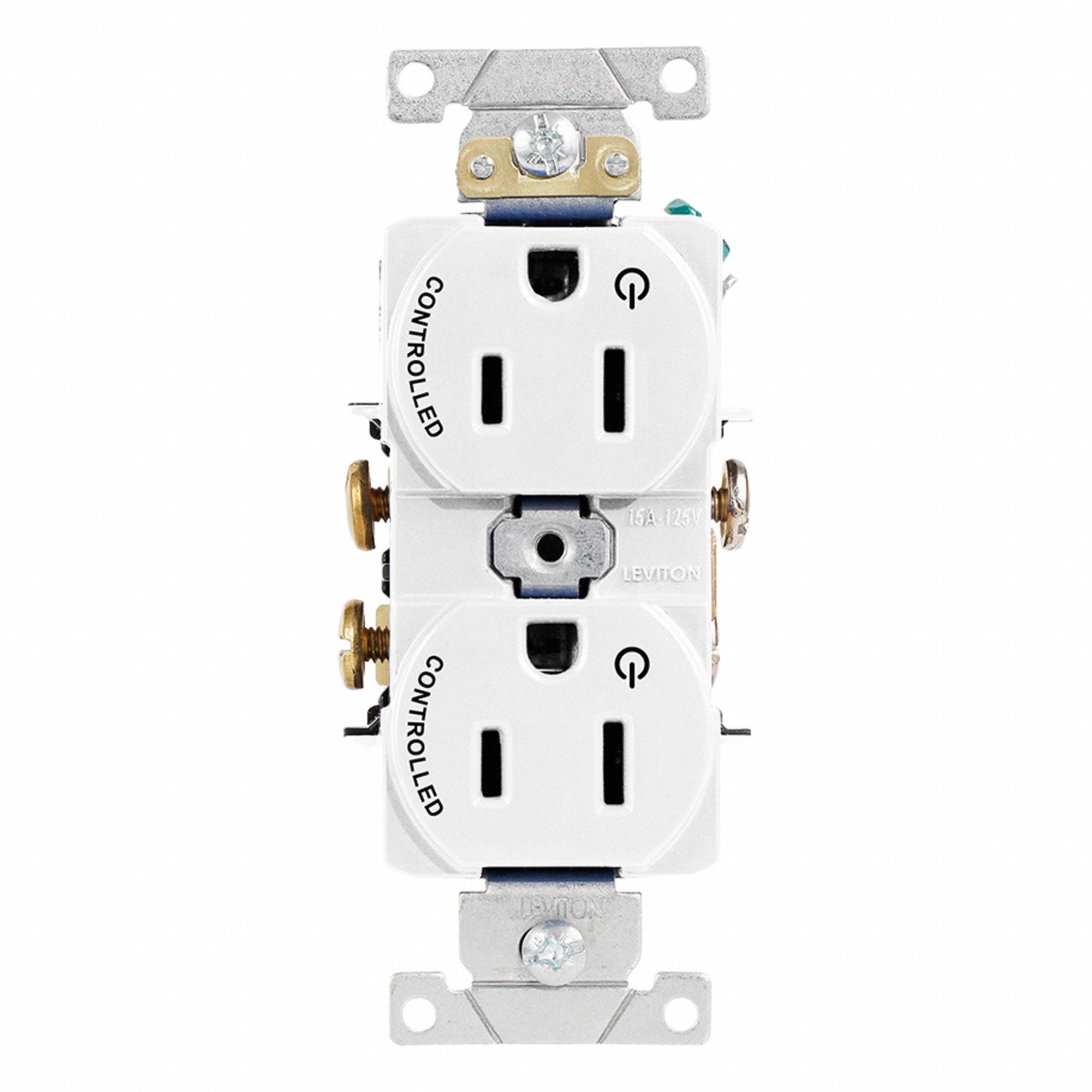 Duplex Outlet White 15A 125V