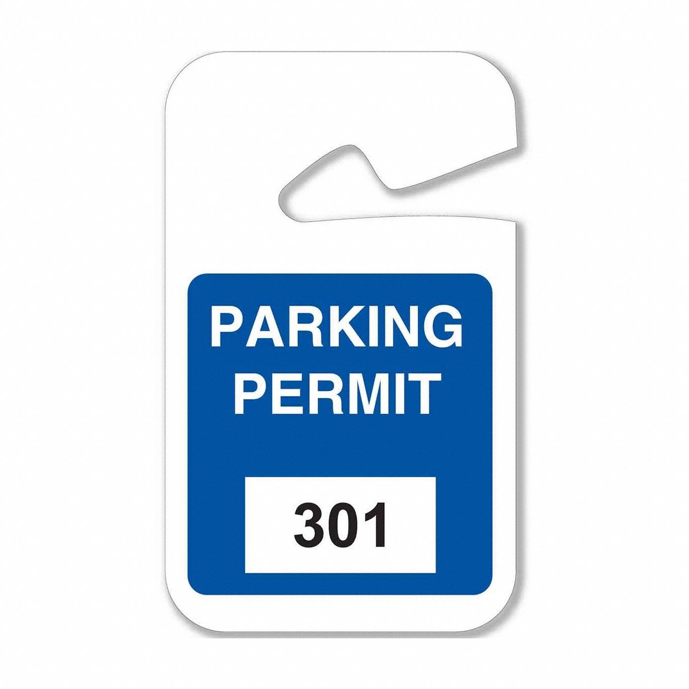 Parking Permit: Parking Permit, 2 3/4 in Overall Wd, Plastic, Blue, 4 3/4 in Card Ht, 100 PK