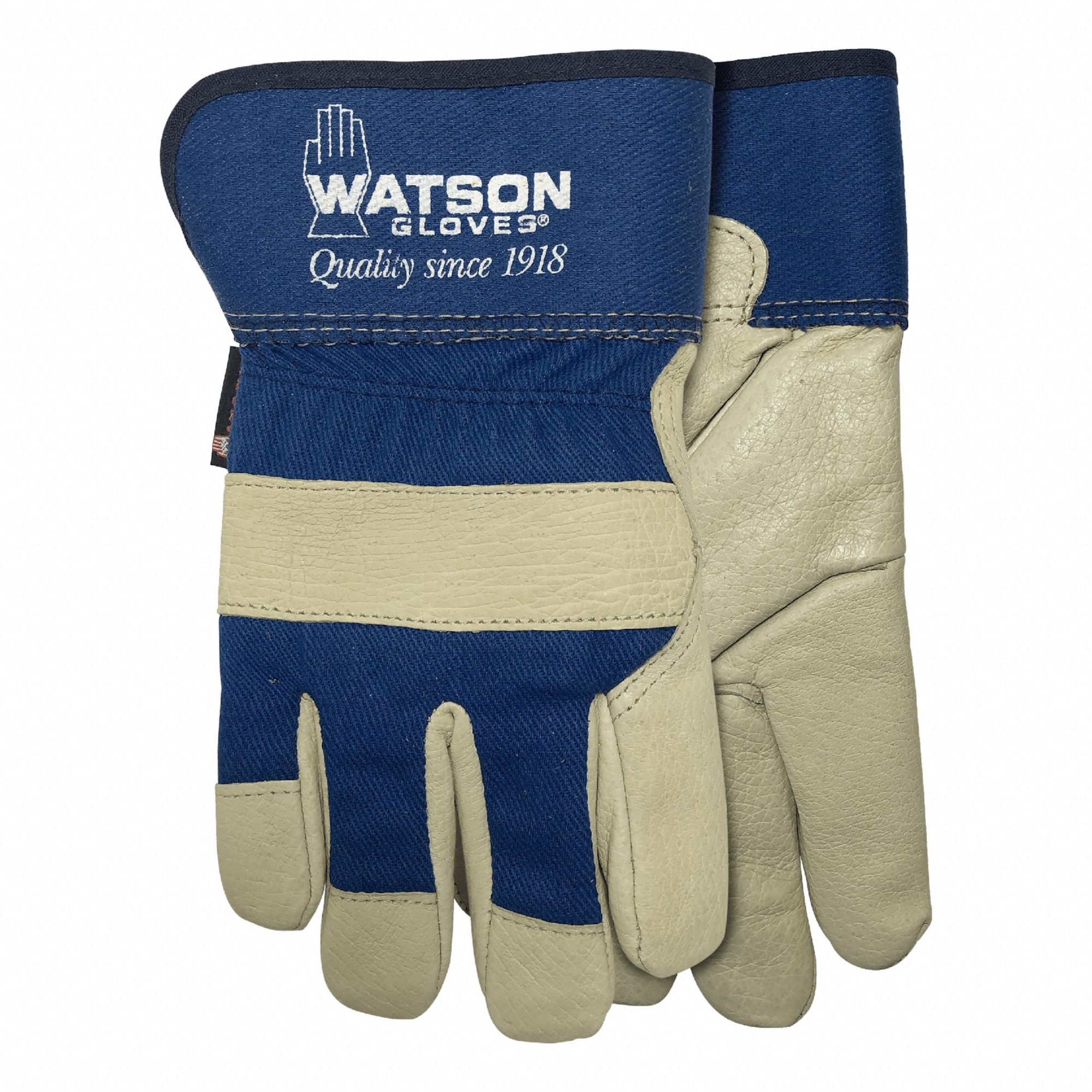 Leather Gloves: M ( 10 ), Cowhide, Premium, Glove, Full Finger, Slip-On Cuff, 1 PR