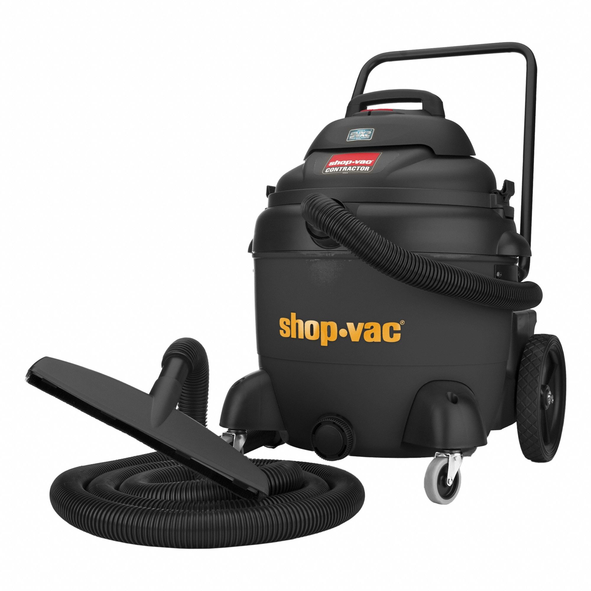 Shop Vacuum: 22 gal Tank Size, Plastic, 2 in Vacuum Hose Dia, 12 ft Hose Lg, Wet/Dry, Std
